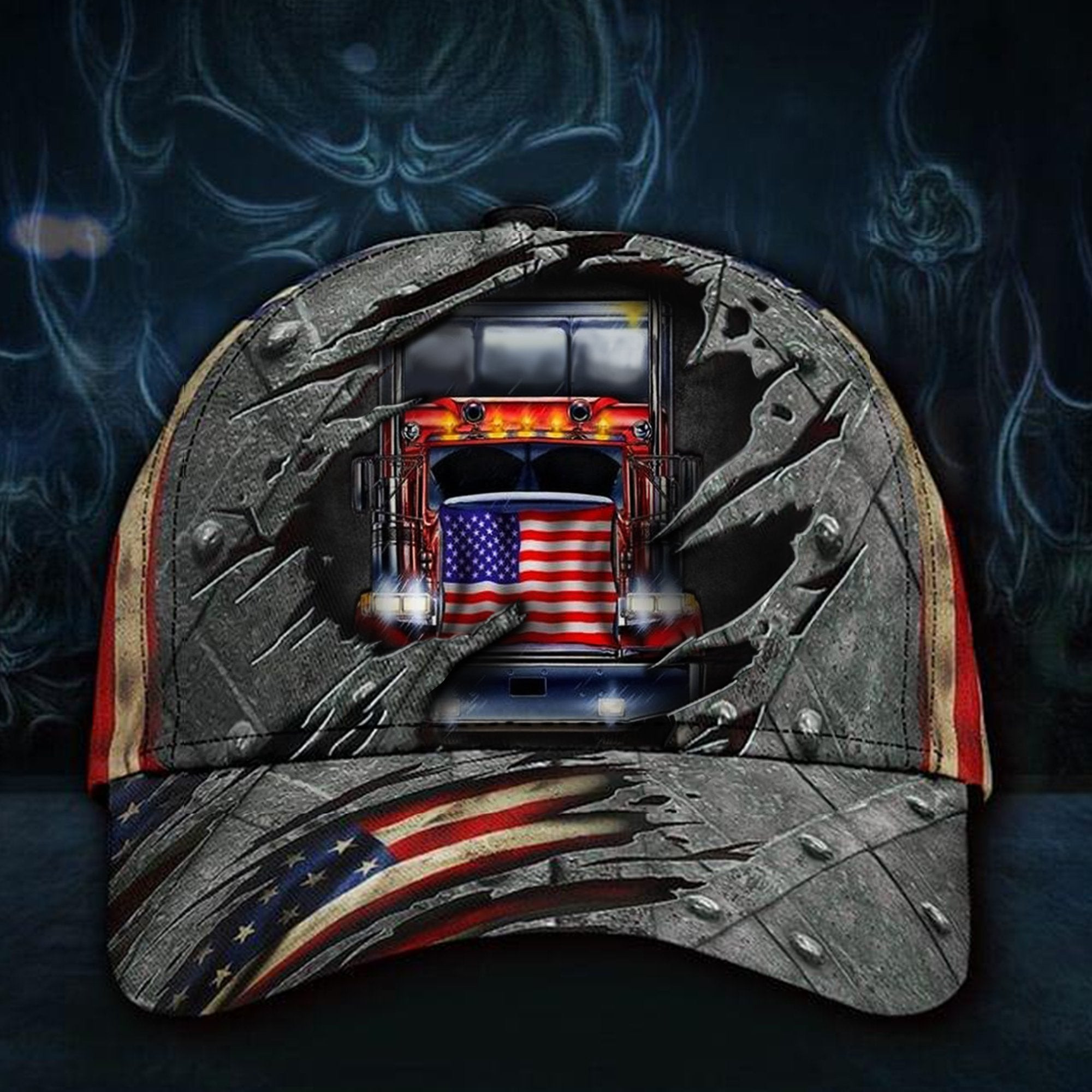 Adeenyc Trucker Drive Hat 3D Printed US Flag Vintage Hat Gift For Truck Driver Dad Classic Cap Trucker Hats Custom Hats Gifts For Men & Women