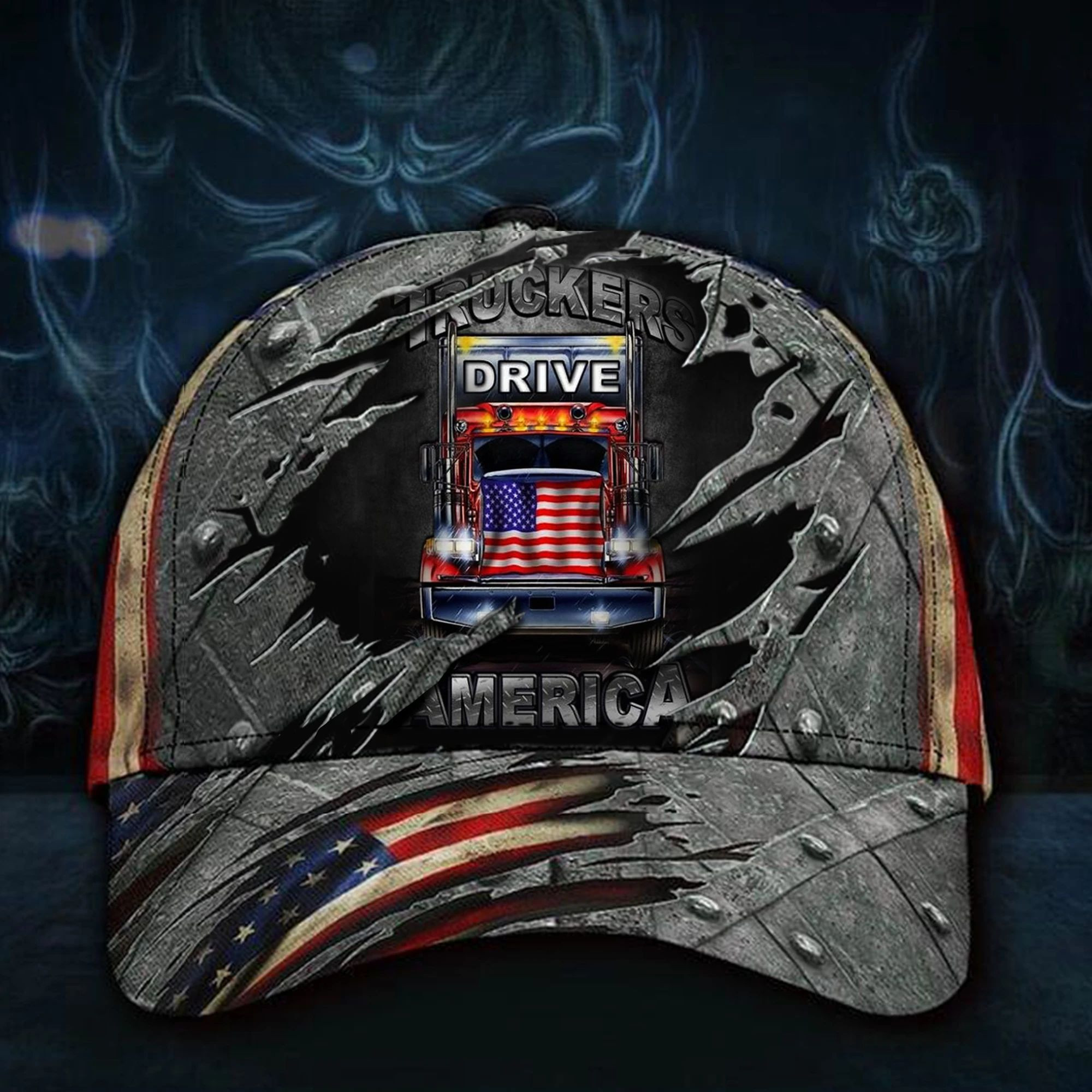 Adeenyc Truckers Drive America Hat 3D Printed Vintage Men's Cap For Truck Driver Father's Day Gift Idea Trucker Hats Custom Hats Gifts For Men & Women