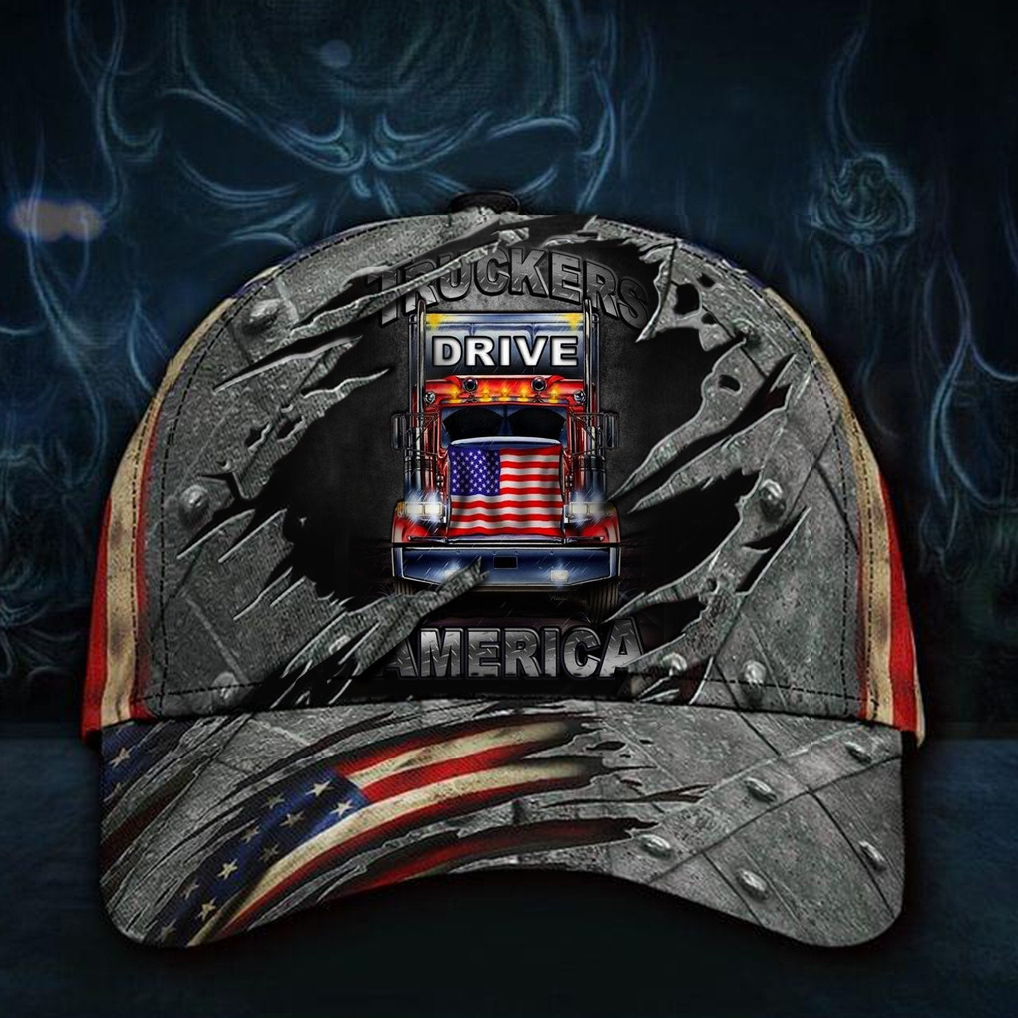 Adeenyc Truckers Drive America Hat 3D Printed Vintage Mens Cap For Truck Driver Fathers Day Gift Idea Classic Cap Trucker Hats Custom Hats Gifts For Men & Women