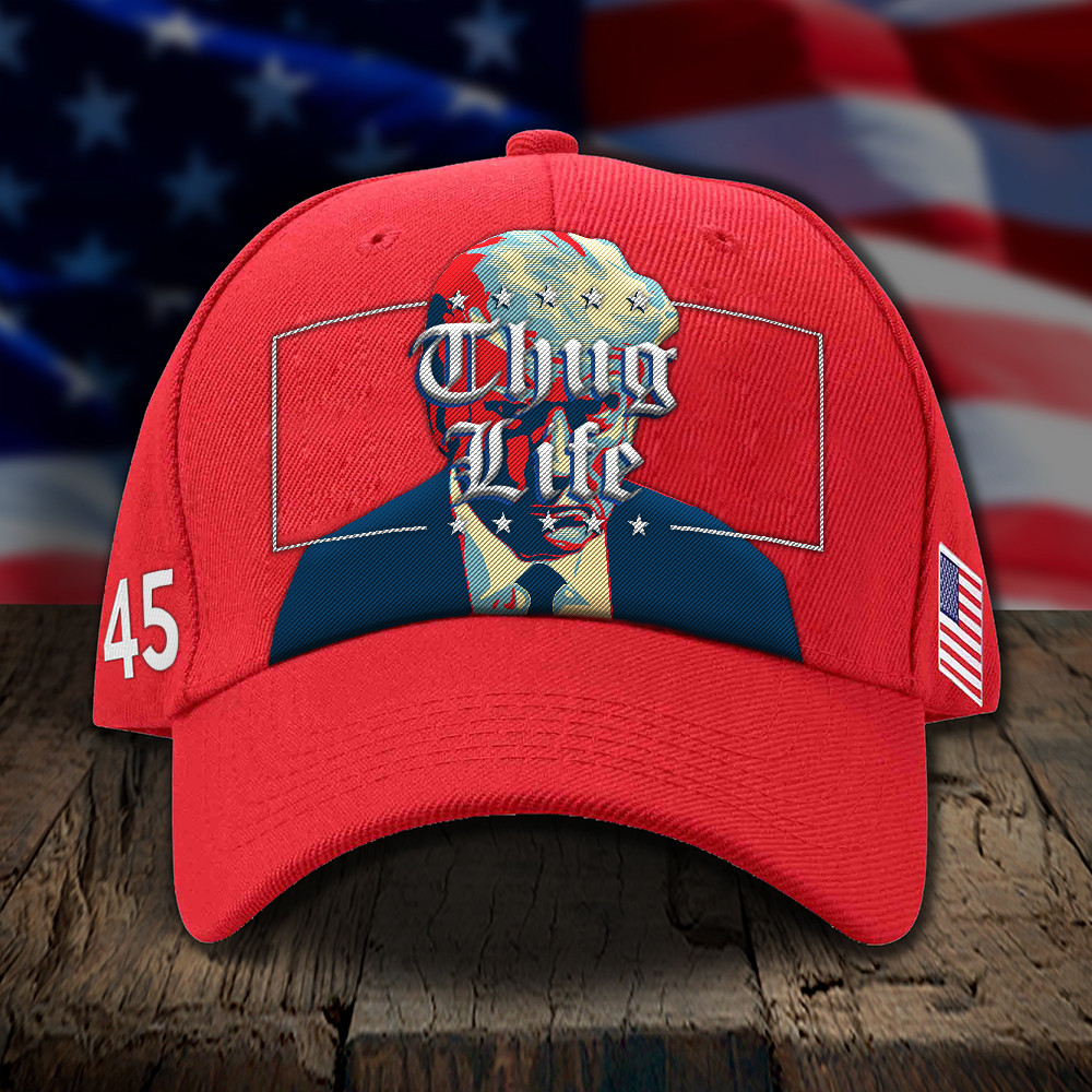 Adeenyc Trump Mugshot Hat Thug Life Trump Hats 2024 MAGA Supporters Political Merch Trucker Hats Custom Hats Gifts For Men & Women