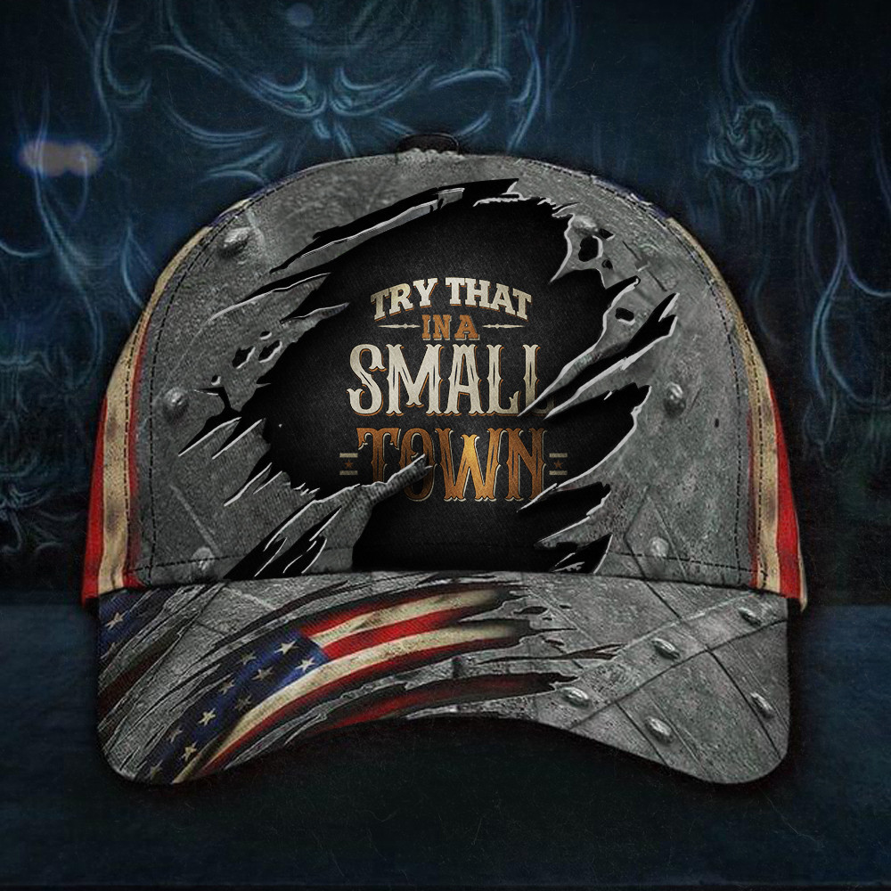 Adeenyc Try That In A Small Town Hat Vintage American Flag Try That In A Small Town Merch Trucker Hats Custom Hats Gifts For Men & Women