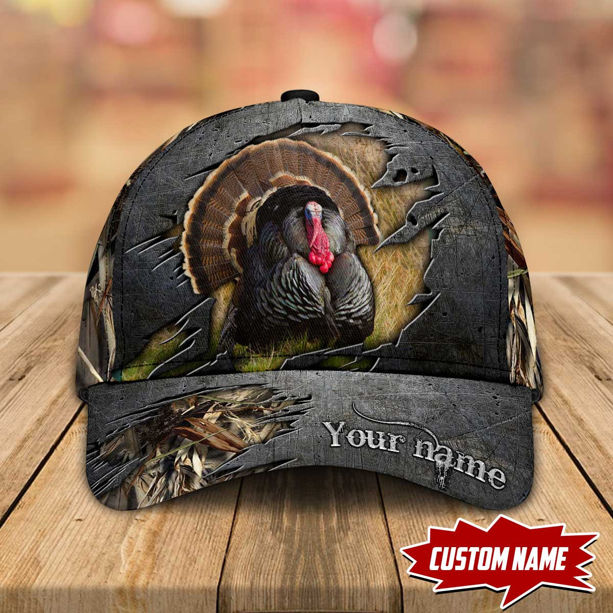 Adeenyc Turkey Hunting Personalized Cap, Gift For Hunting Lover, Gift For Dad Son Husband Father's Day Gift Trucker Hats Custom Hats Gifts For Men & Women