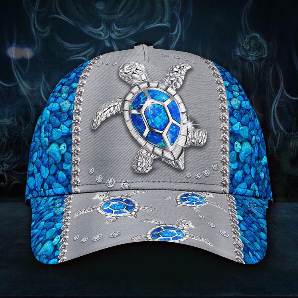 Adeenyc Turtle Diamond Stone 3D Hat Classic Baseball Cap Turtle Merchandise Mother's Day Ideas Trucker Hats Custom Hats Gifts For Men & Women