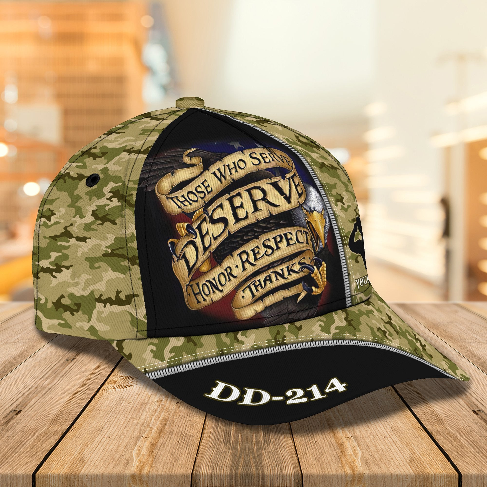 Adeenyc U.S Veteran Personalized Name All Over Print Classic Cap Trucker Hats Custom Hats Gifts For Men & Women