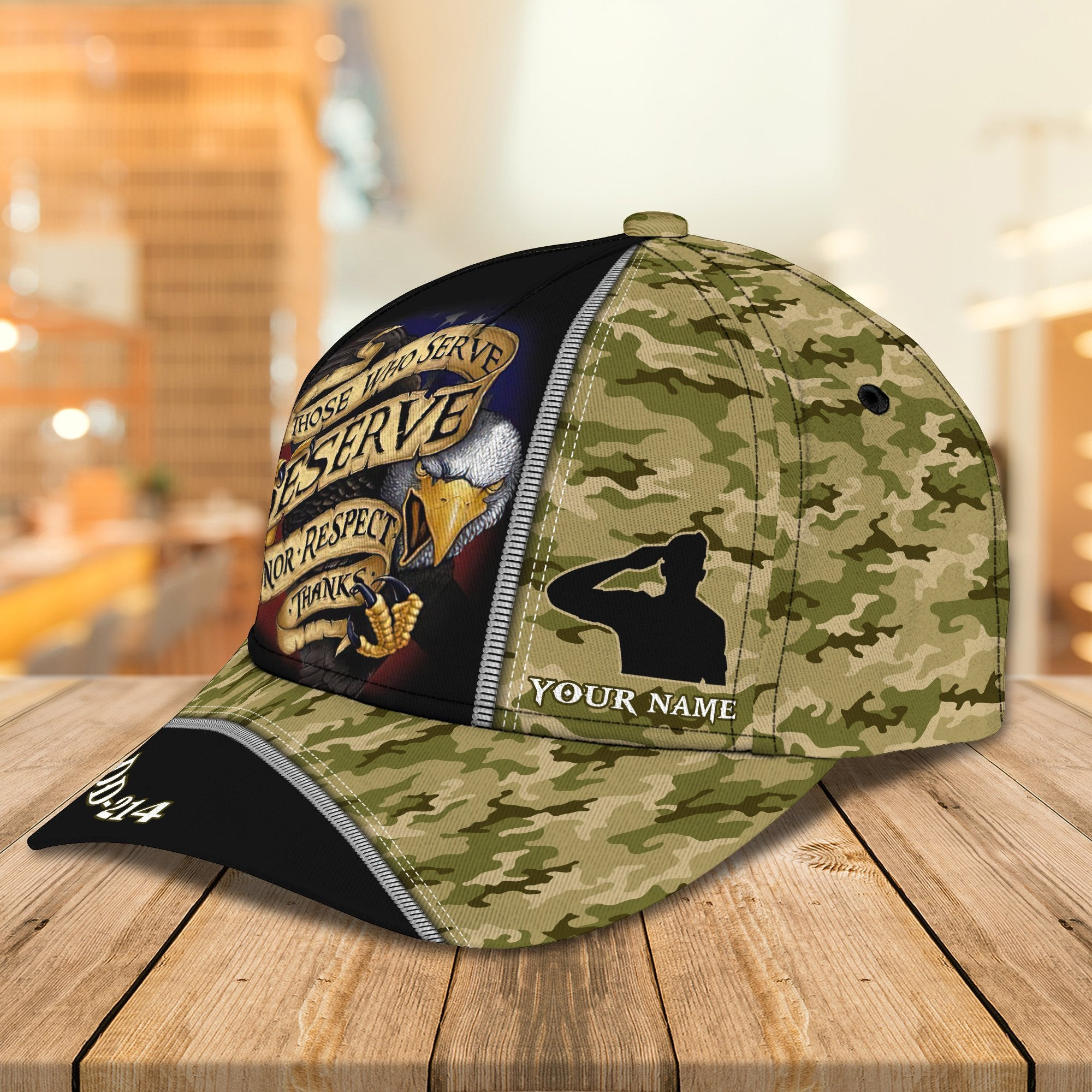 Adeenyc U.S Veteran Personalized Name All Over Print Classic Cap Trucker Hats Custom Hats Gifts For Men & Women