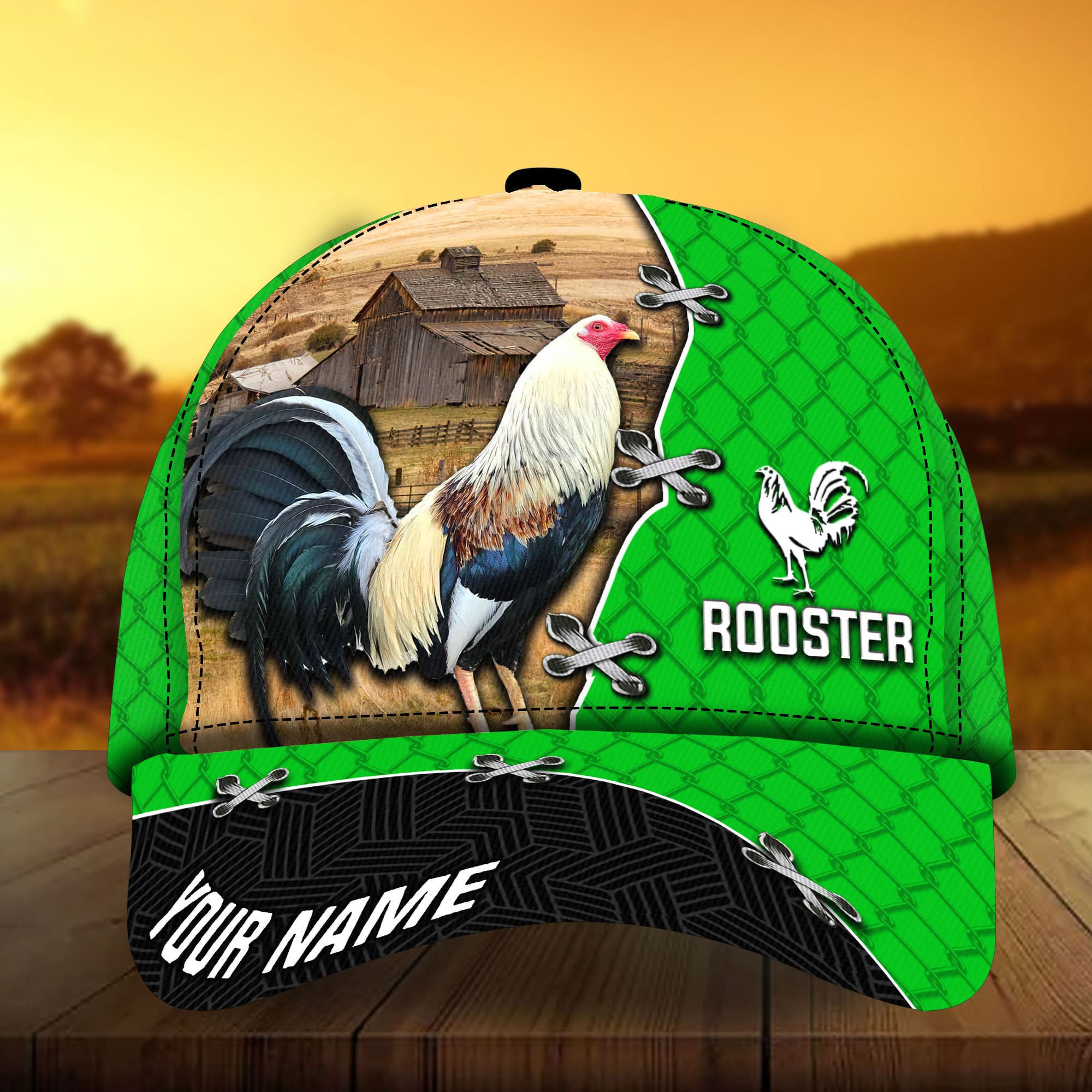 Adeenyc - Unique Farm Frosty Rooster 3D Cap Multicolor Personalized Name Custom Name For Rooster Lover Trucker Hats Custom Hats Gifts For Men & Women