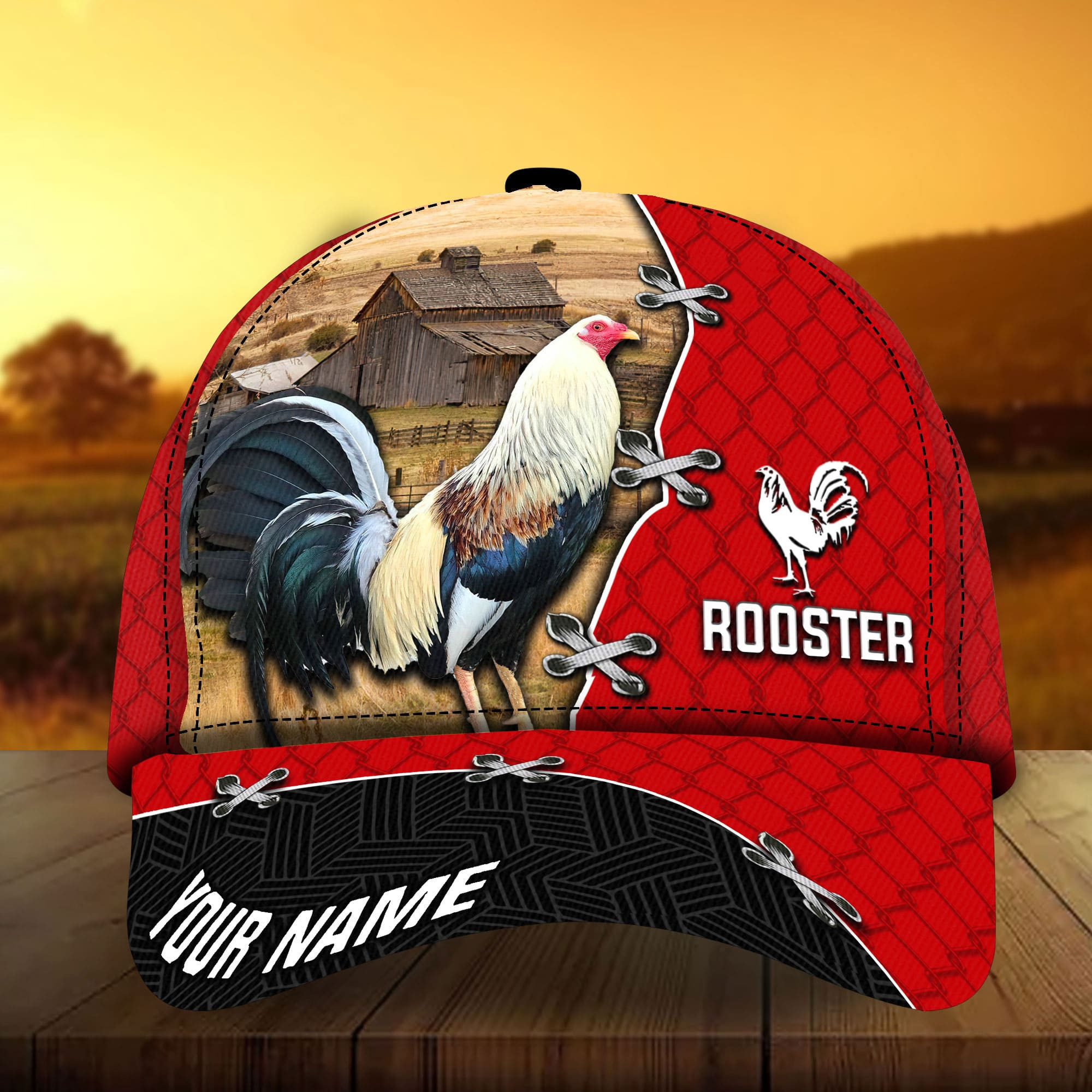 Adeenyc - Unique Farm Frosty Rooster 3D Cap Multicolor Personalized Name Custom Name For Rooster Lover Trucker Hats Custom Hats Gifts For Men & Women