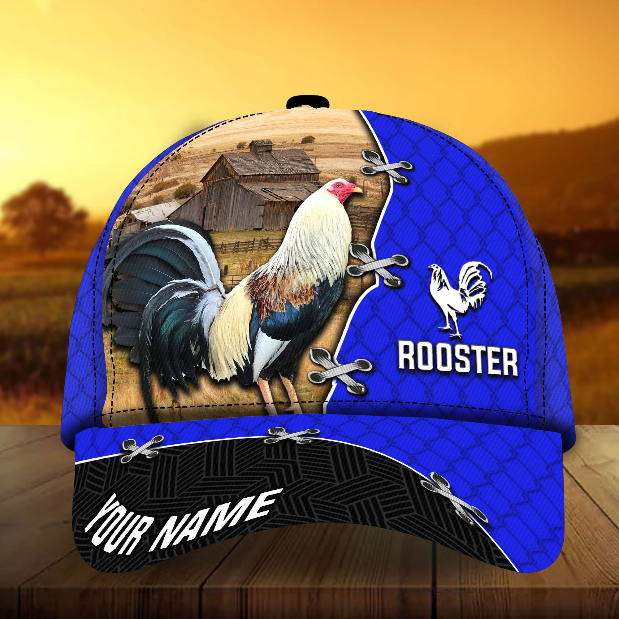 Adeenyc - Unique Farm Frosty Rooster 3D Cap Multicolor Personalized Name Custom Name For Rooster Lover Trucker Hats Custom Hats Gifts For Men & Women