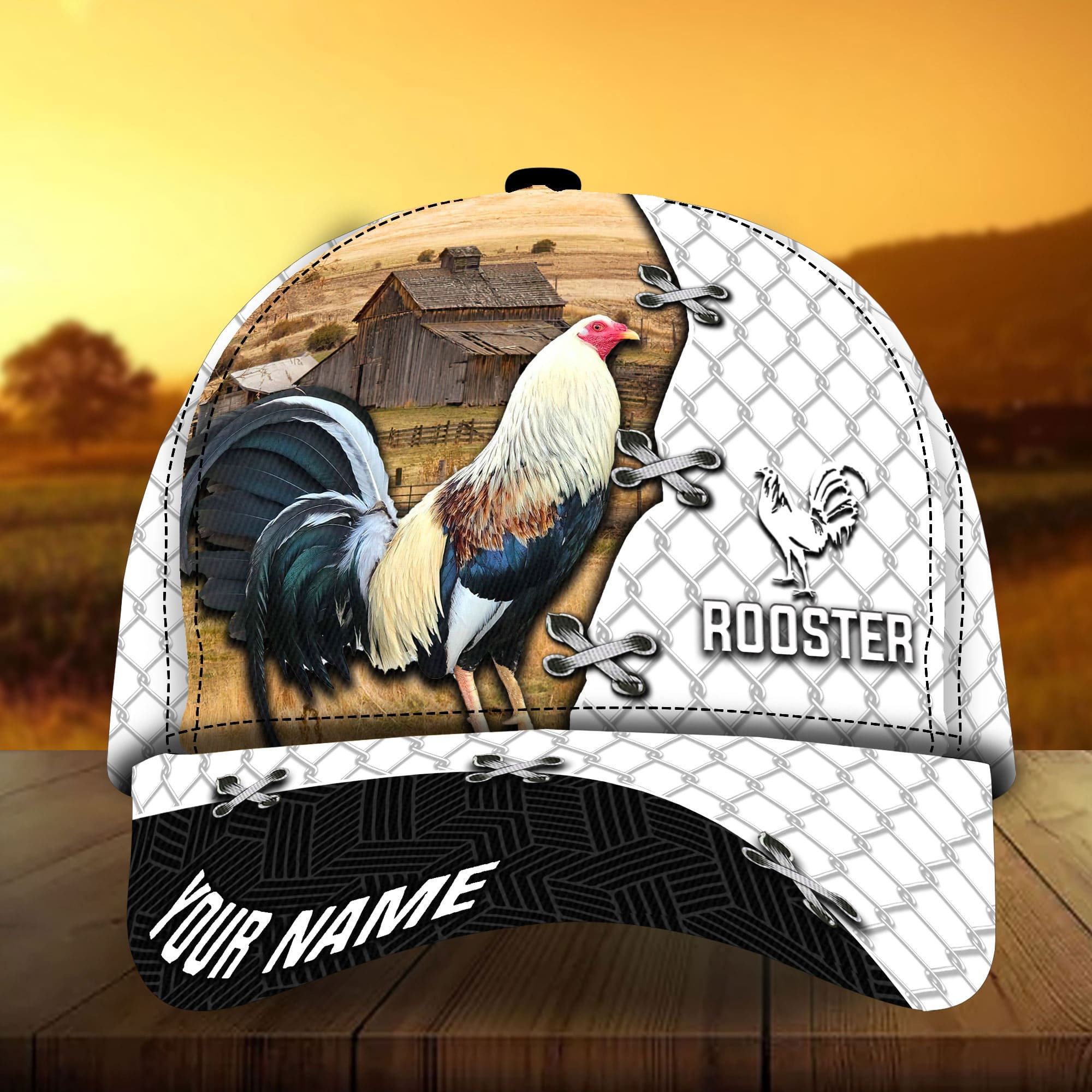 Adeenyc - Unique Farm Frosty Rooster 3D Cap Multicolor Personalized Name Custom Name For Rooster Lover Trucker Hats Custom Hats Gifts For Men & Women