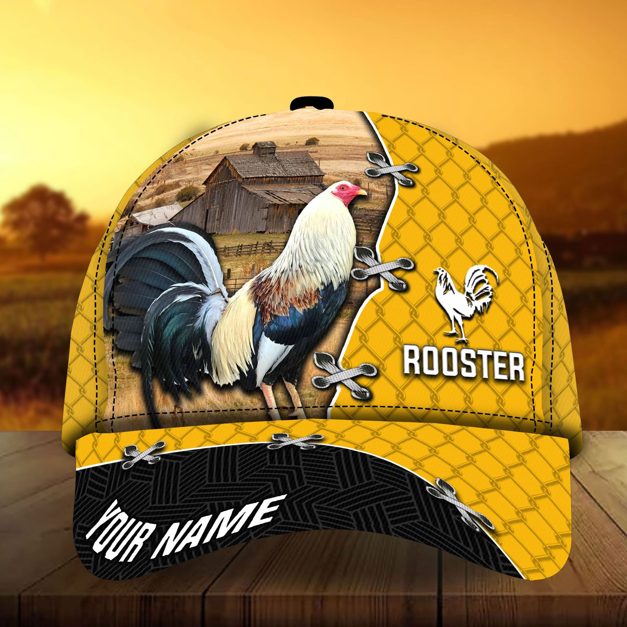 Adeenyc - Unique Farm Frosty Rooster 3D Cap Multicolor Personalized Name Custom Name For Rooster Lover Trucker Hats Custom Hats Gifts For Men & Women