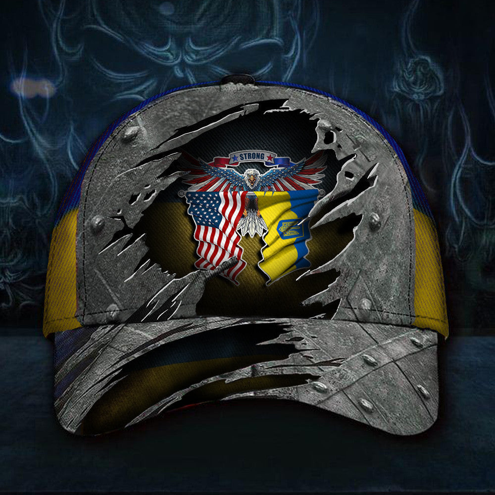 Adeenyc United For Ukraine Hat Ukrainian Flag Cap American Stand With Ukraine Merchandise Trucker Hats Custom Hats Gifts For Men & Women