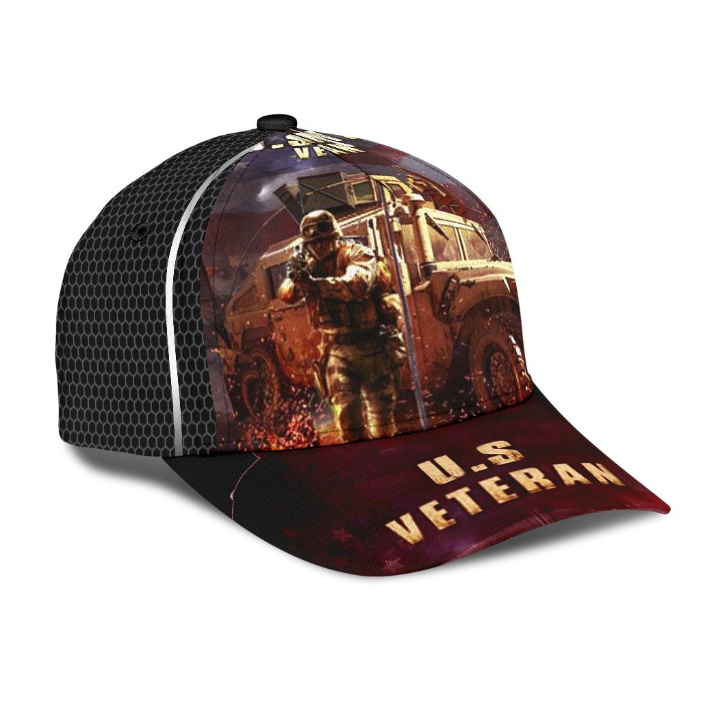 Adeenyc United States Veteran All Over Print Classic Cap Trucker Hats Custom Hats Gifts For Men & Women