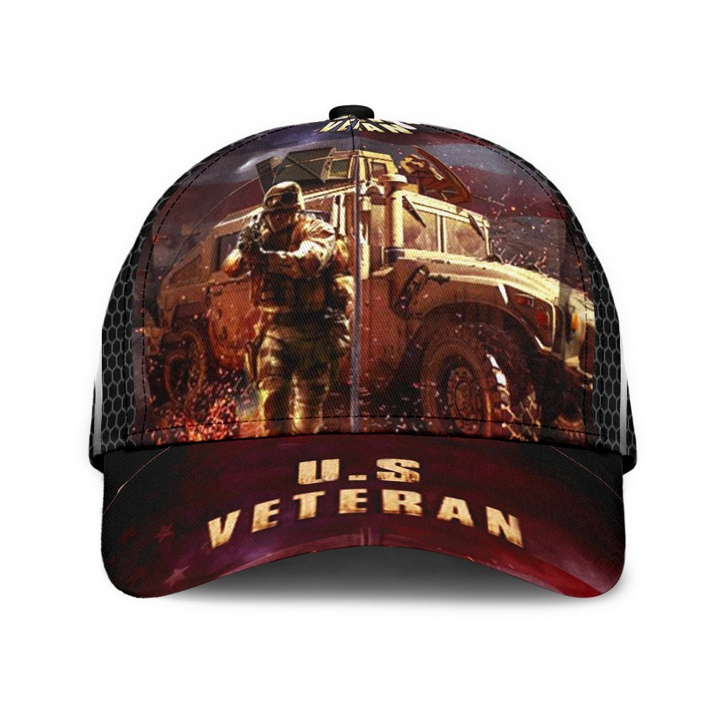 Adeenyc United States Veteran All Over Print Classic Cap Trucker Hats Custom Hats Gifts For Men & Women