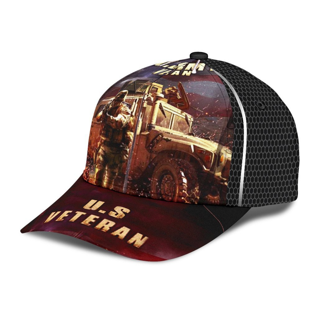 Adeenyc United States Veteran All Over Print Classic Cap Trucker Hats Custom Hats Gifts For Men & Women