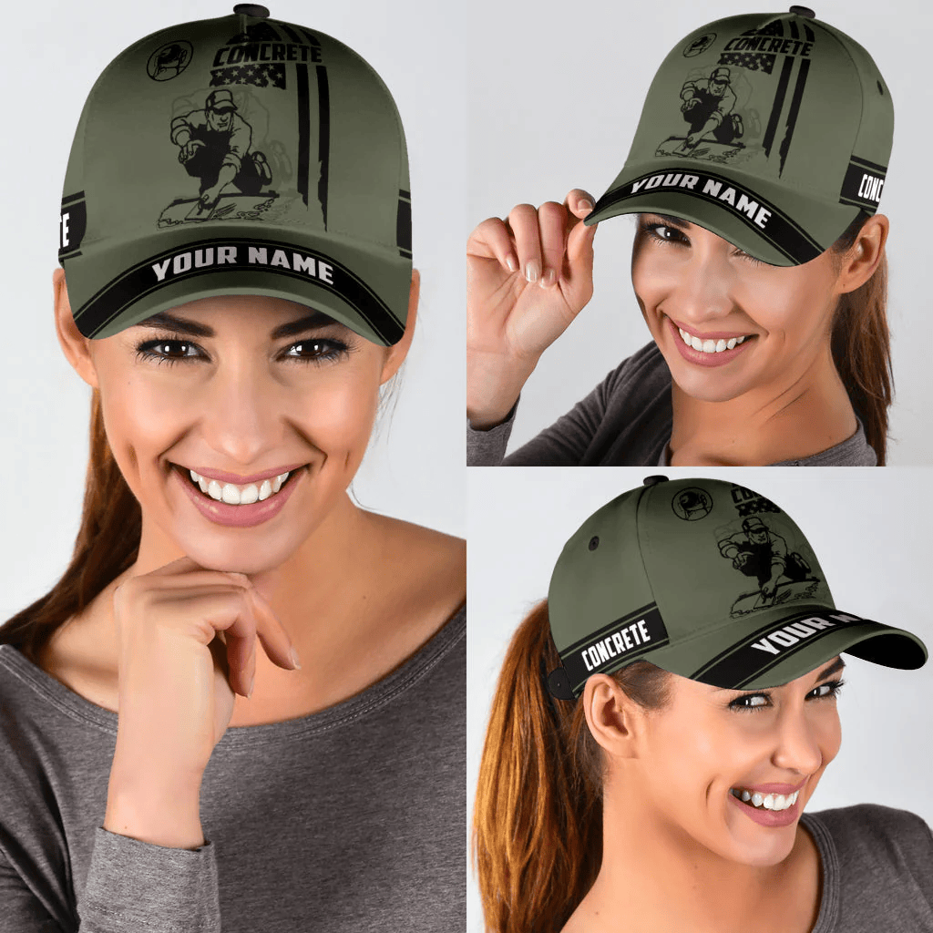 Adeenyc Us Concrete Custom Name Tattoo Cap Hat, Be Proud Of Concreter Baseball Cap Hat Trucker Hats Custom Hats Gifts For Men & Women