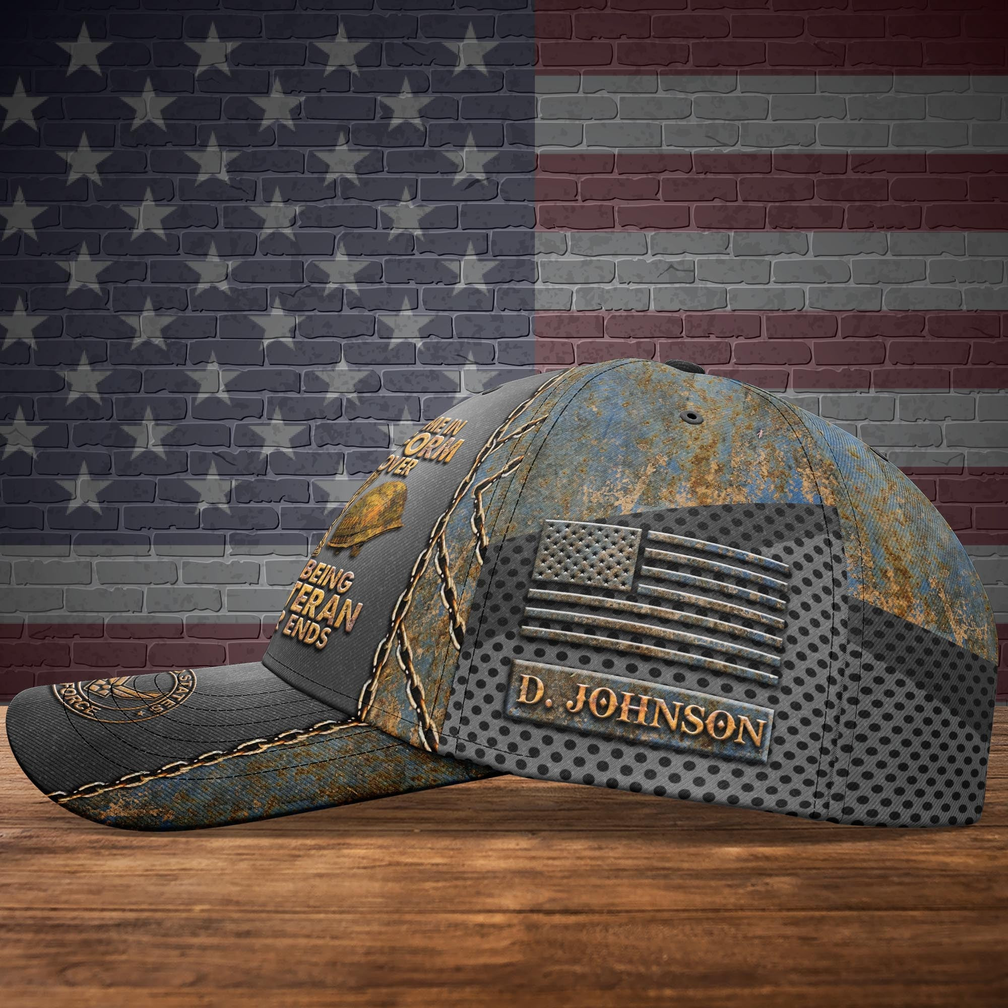 Adeenyc US Military Veteran Classic Cap, Personalized Classic Cap For Veteran Trucker Hats Custom Hats Gifts For Men & Women
