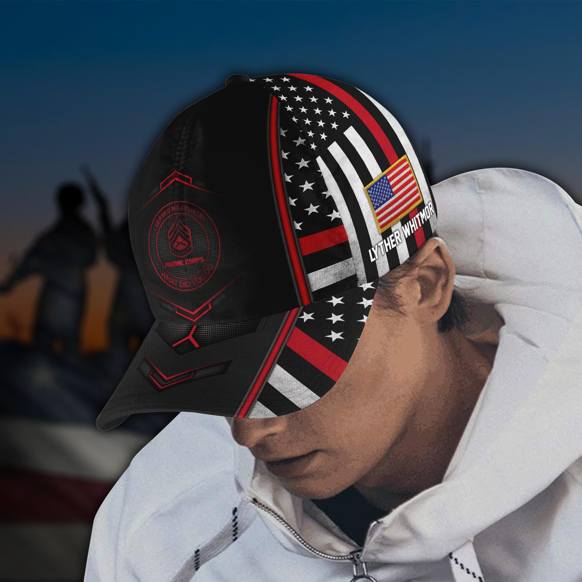 Adeenyc US Military Veteran Classic Cap, Personalized Classic Cap For Veteran Trucker Hats Custom Hats Gifts For Men & Women