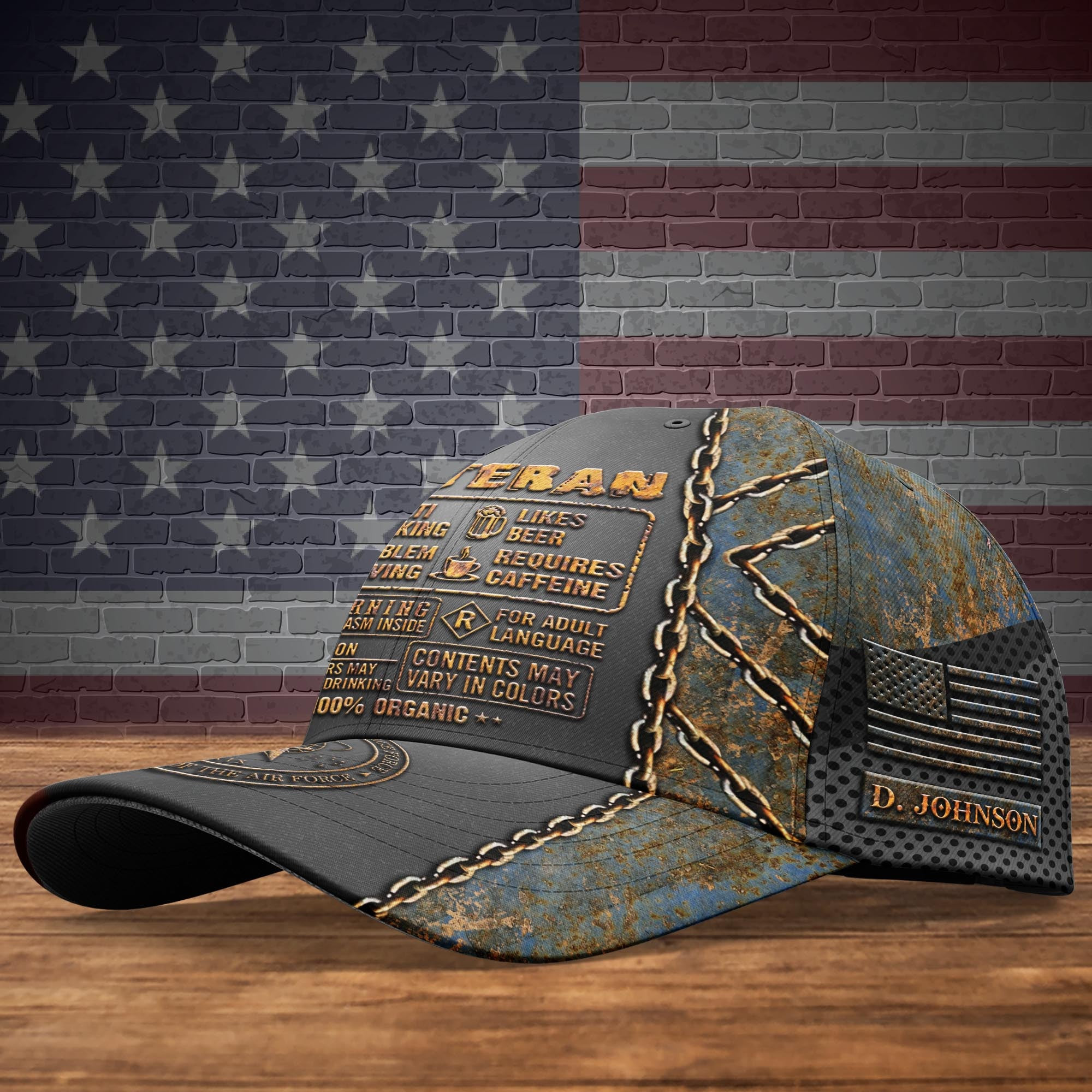 Adeenyc US Military Veteran Classic Cap, Personalized Classic Cap For Veteran Trucker Hats Custom Hats Gifts For Men & Women