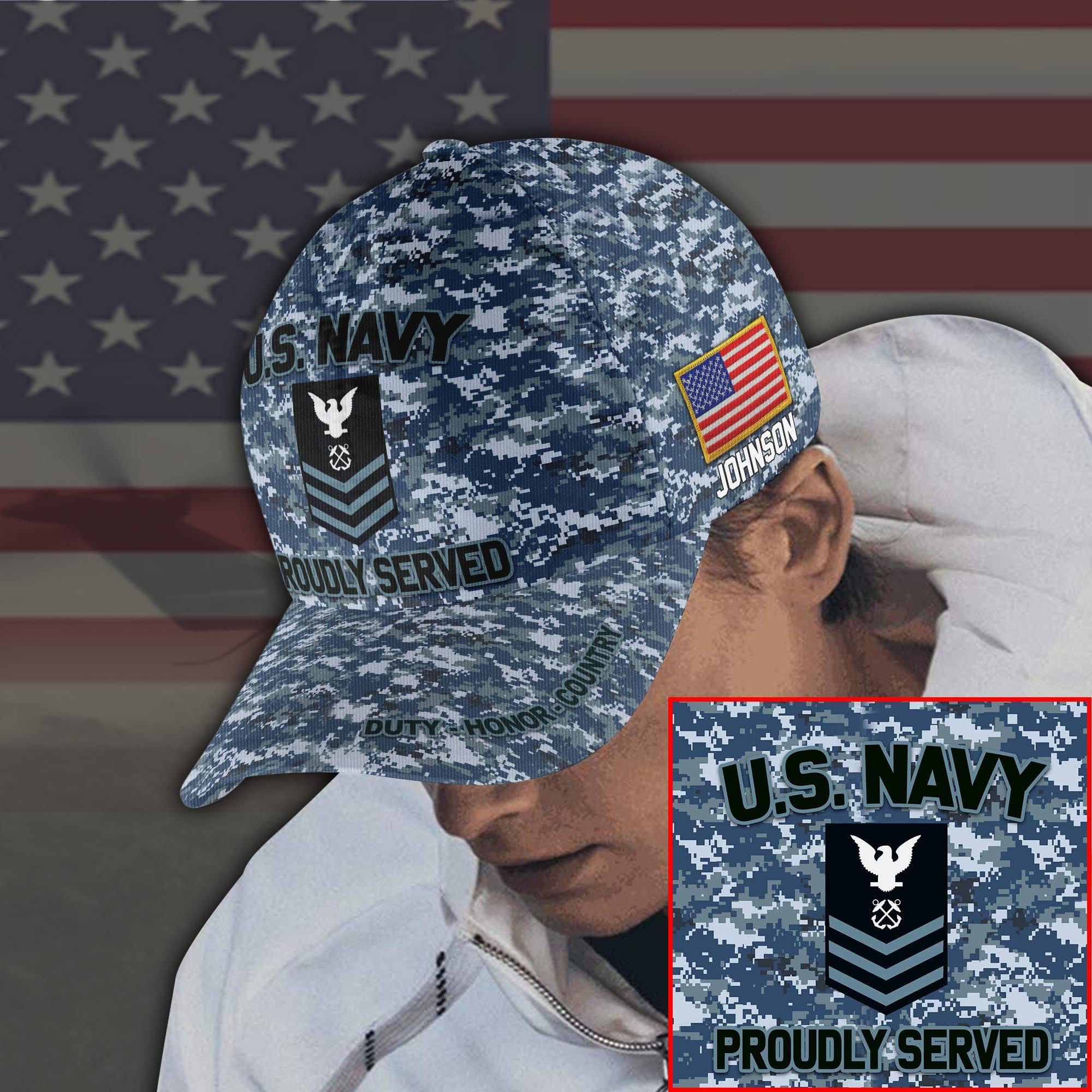Adeenyc US Military Veteran Classic Cap, Personalized Classic Cap For Veteran Trucker Hats Custom Hats Gifts For Men & Women