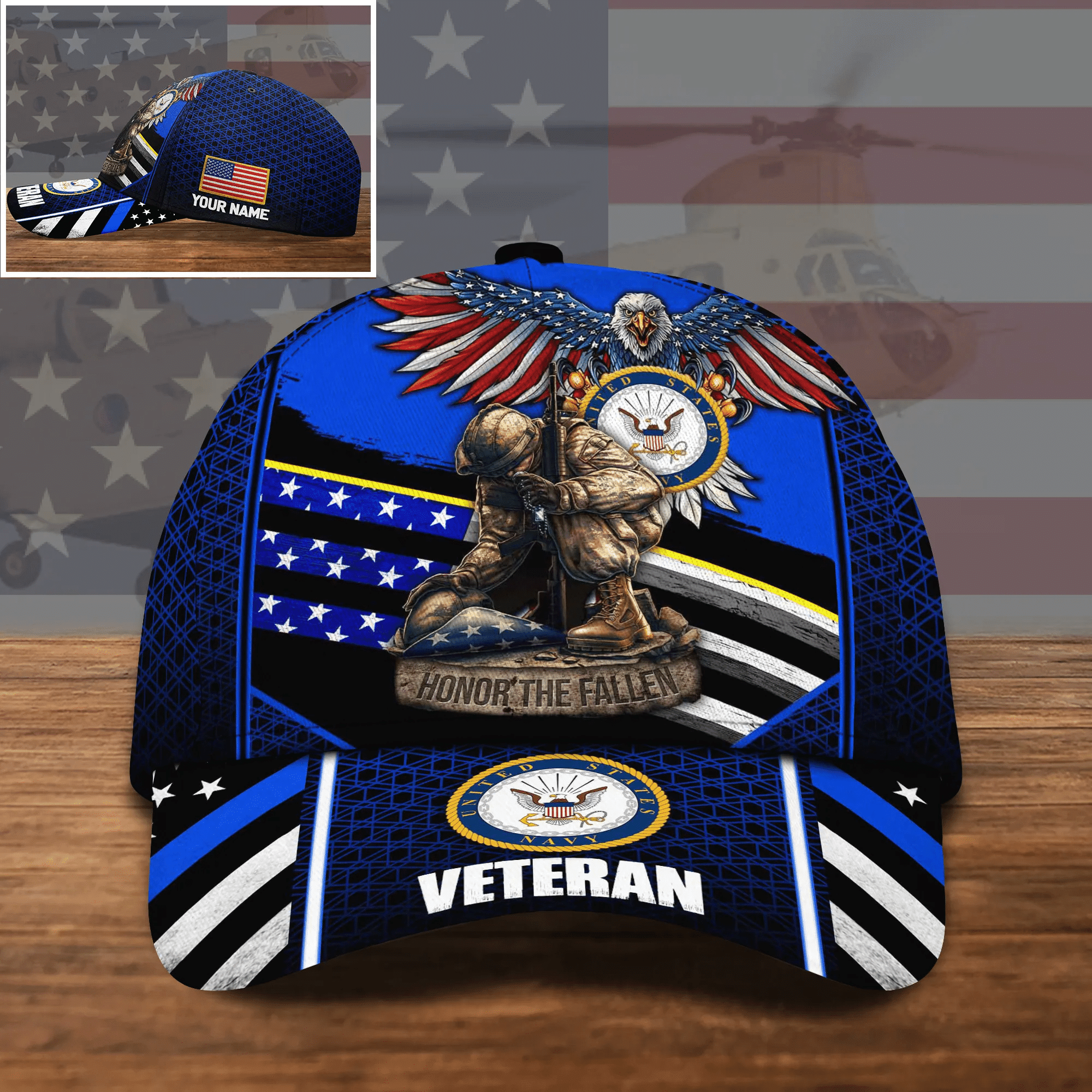 Adeenyc US Military Veteran Classic Cap, Personalized Classic Cap For Veteran Trucker Hats Custom Hats Gifts For Men & Women