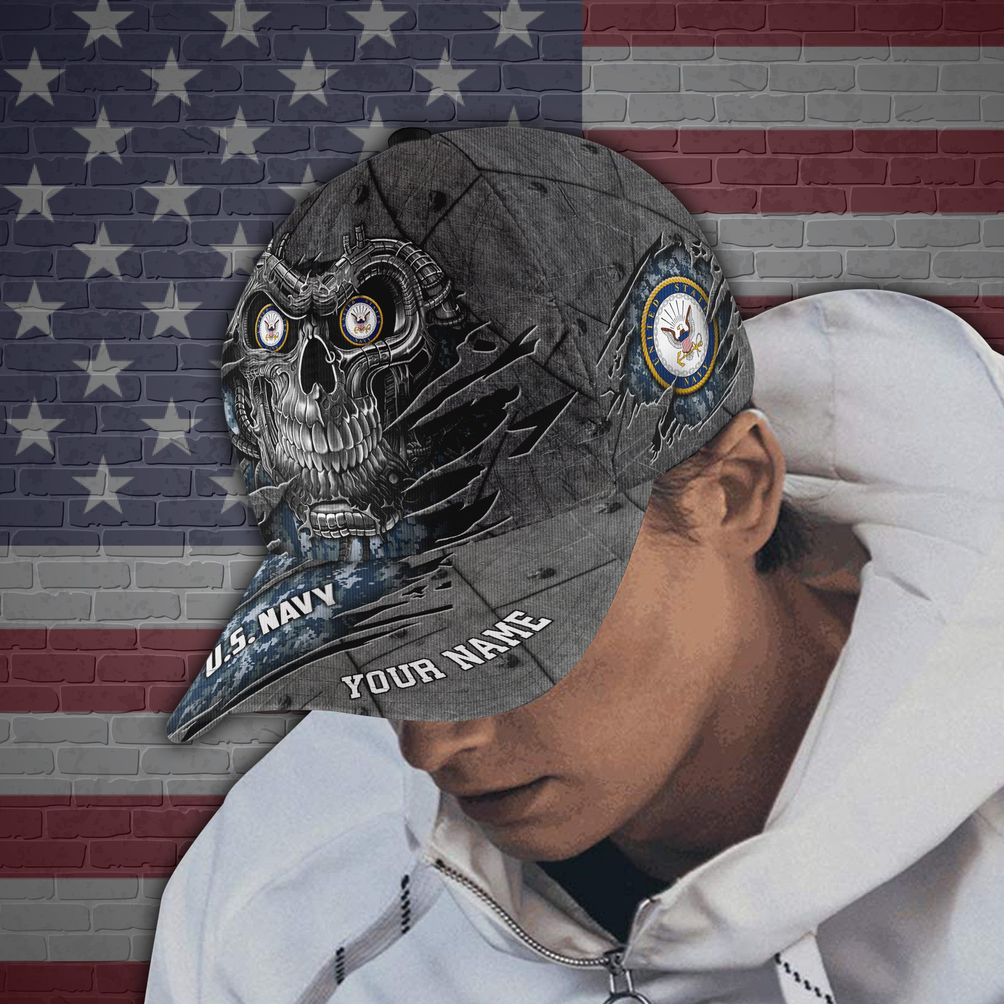 Adeenyc US Military Veteran Classic Cap, Personalized Classic Cap For Veteran Trucker Hats Custom Hats Gifts For Men & Women