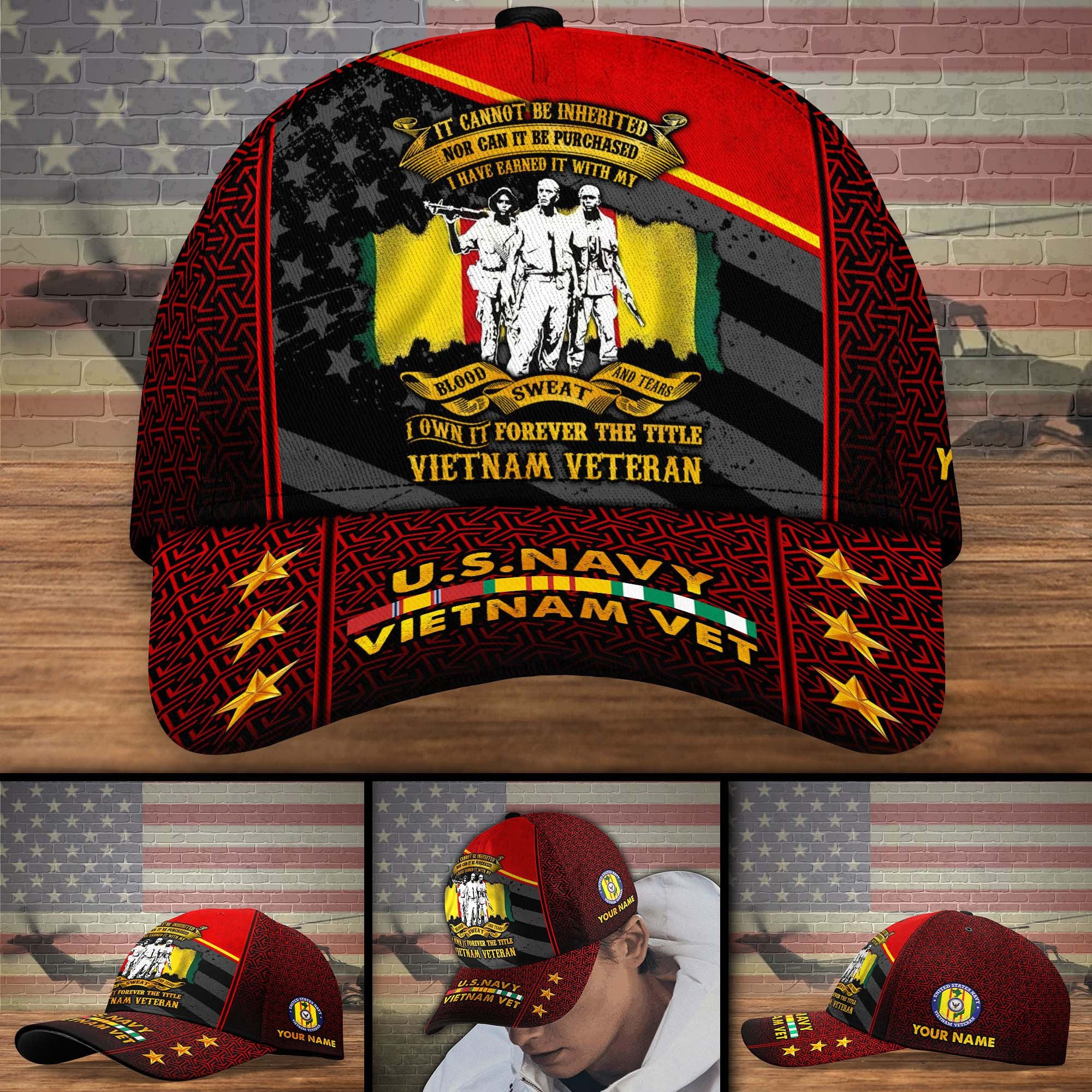 Adeenyc US Military Veteran Classic Cap, Personalized Classic Cap For Veteran Trucker Hats Custom Hats Gifts For Men & Women