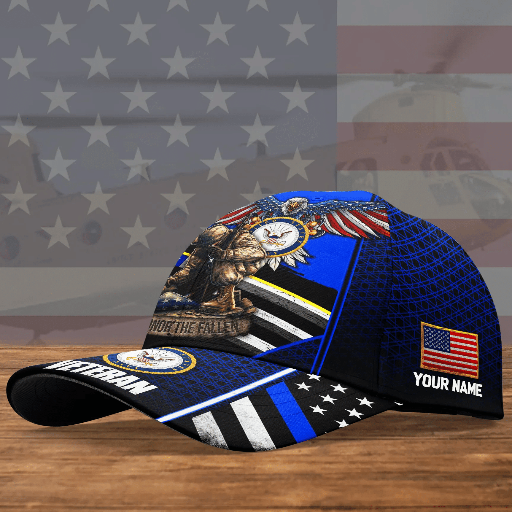 Adeenyc US Military Veteran Classic Cap, Personalized Classic Cap For Veteran Trucker Hats Custom Hats Gifts For Men & Women