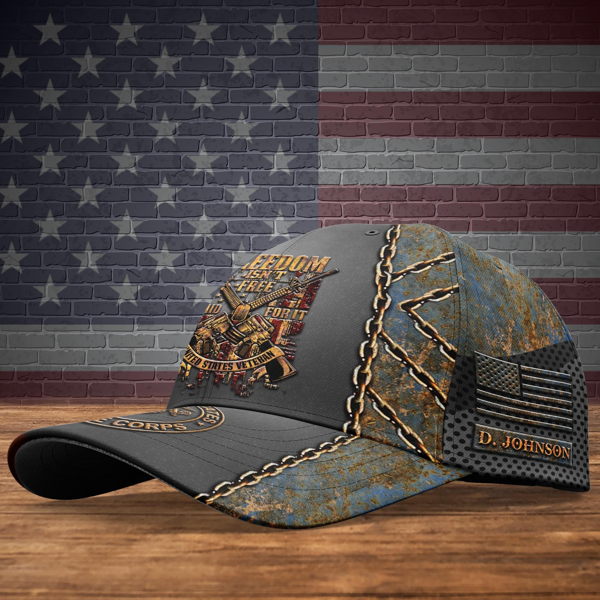 Adeenyc US Military Veteran Classic Cap, Personalized Classic Cap For Veteran Trucker Hats Custom Hats Gifts For Men & Women
