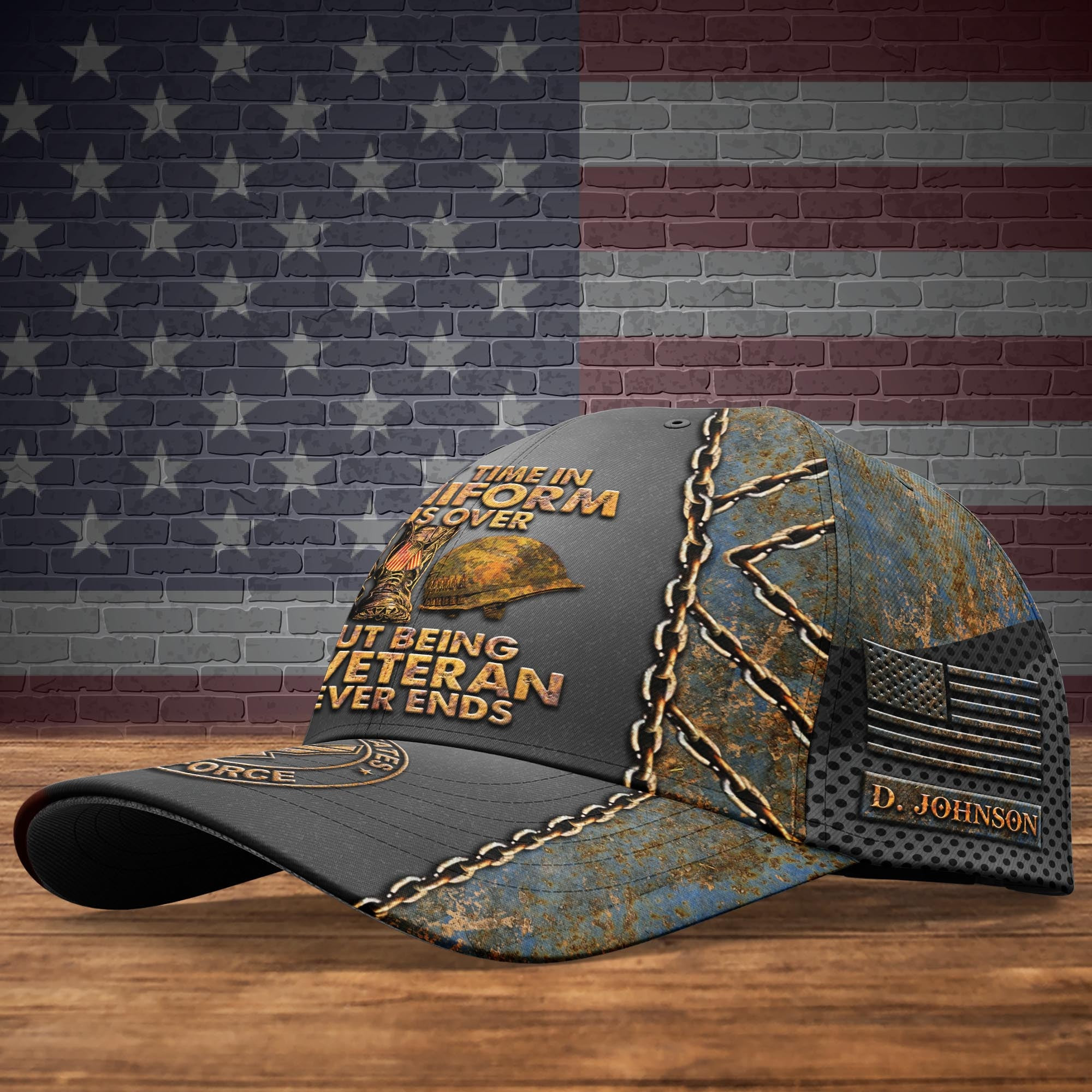 Adeenyc US Military Veteran Classic Cap, Personalized Classic Cap For Veteran Trucker Hats Custom Hats Gifts For Men & Women