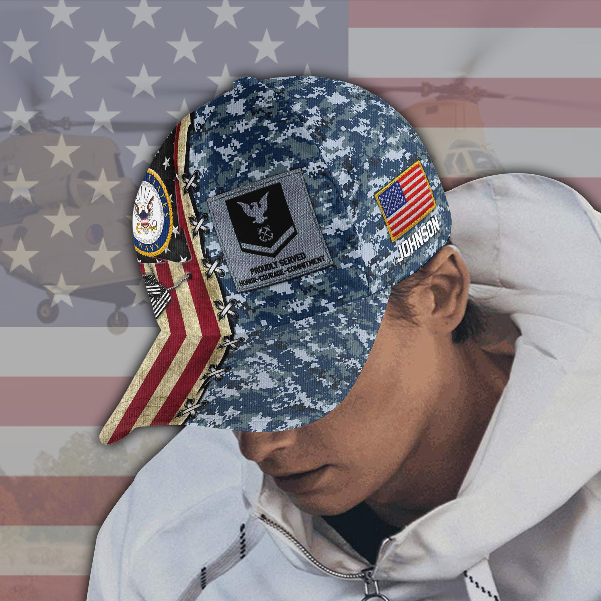 Adeenyc US Military Veteran Classic Cap, Personalized Classic Cap For Veteran Trucker Hats Custom Hats Gifts For Men & Women