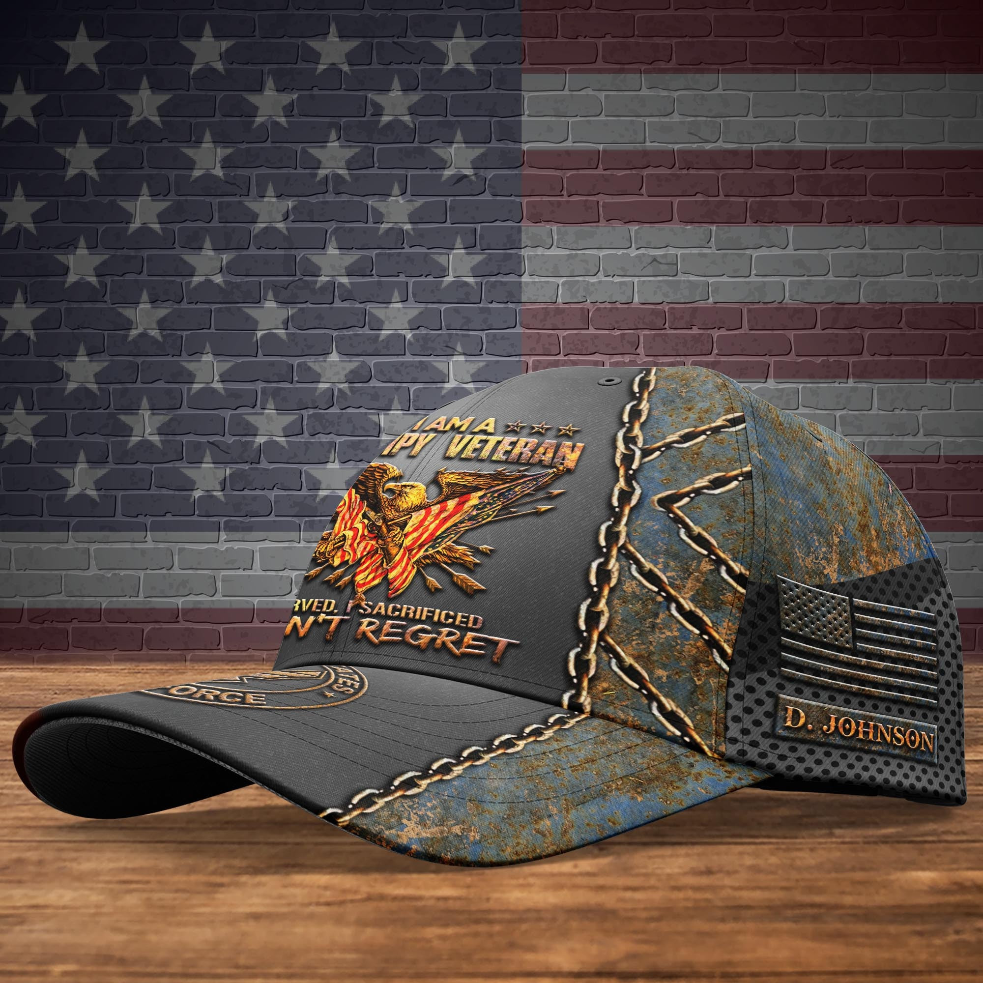 Adeenyc US Military Veteran Classic Cap, Personalized Classic Cap For Veteran Trucker Hats Custom Hats Gifts For Men & Women
