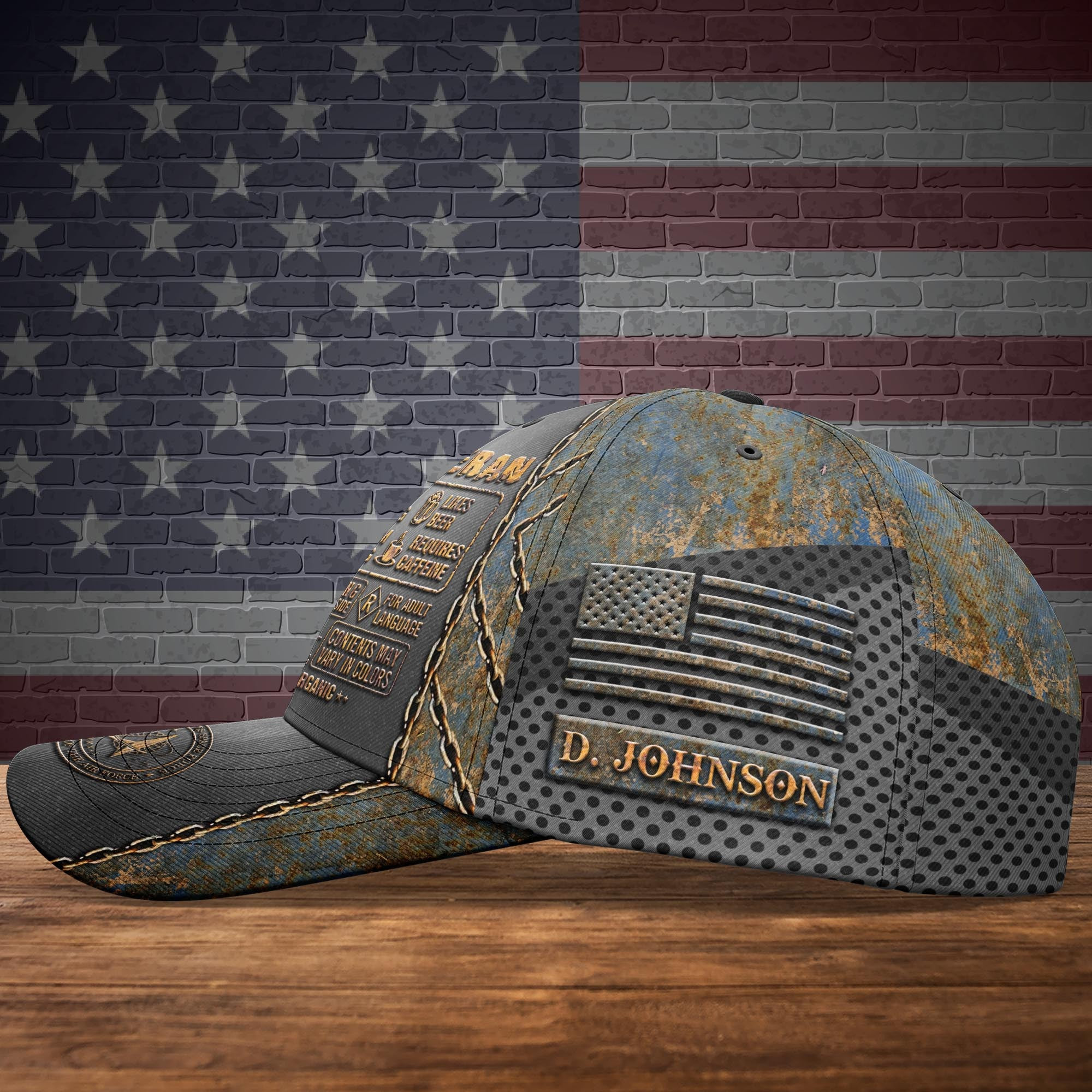 Adeenyc US Military Veteran Classic Cap, Personalized Classic Cap For Veteran Trucker Hats Custom Hats Gifts For Men & Women