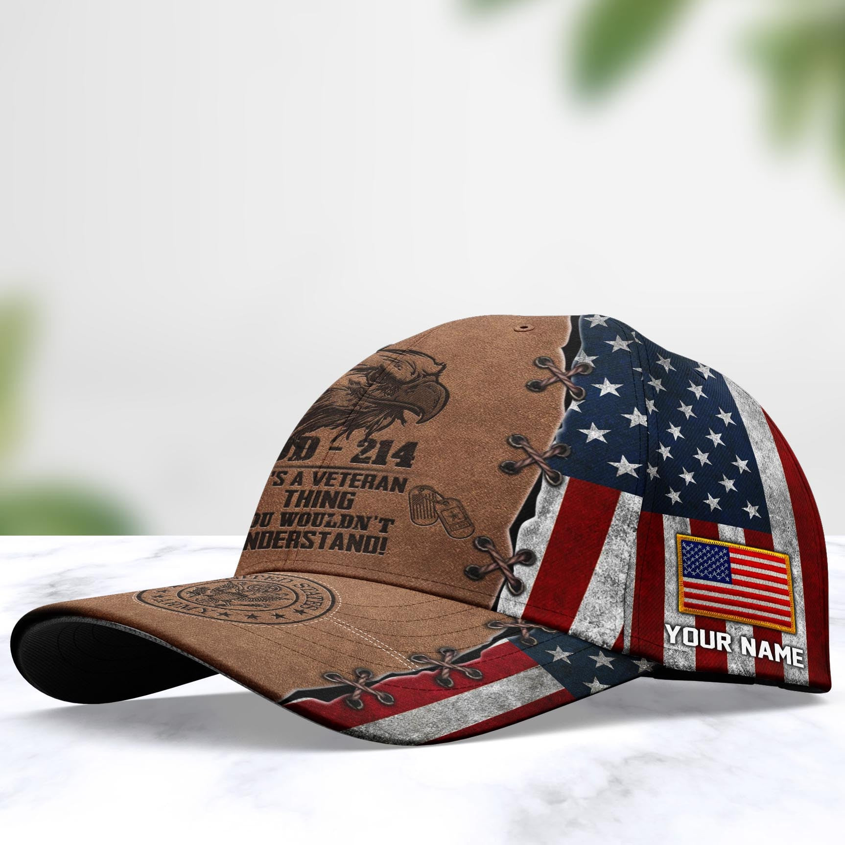 Adeenyc US Military Veteran Classic Cap, Personalized Classic Cap For Veteran Trucker Hats Custom Hats Gifts For Men & Women