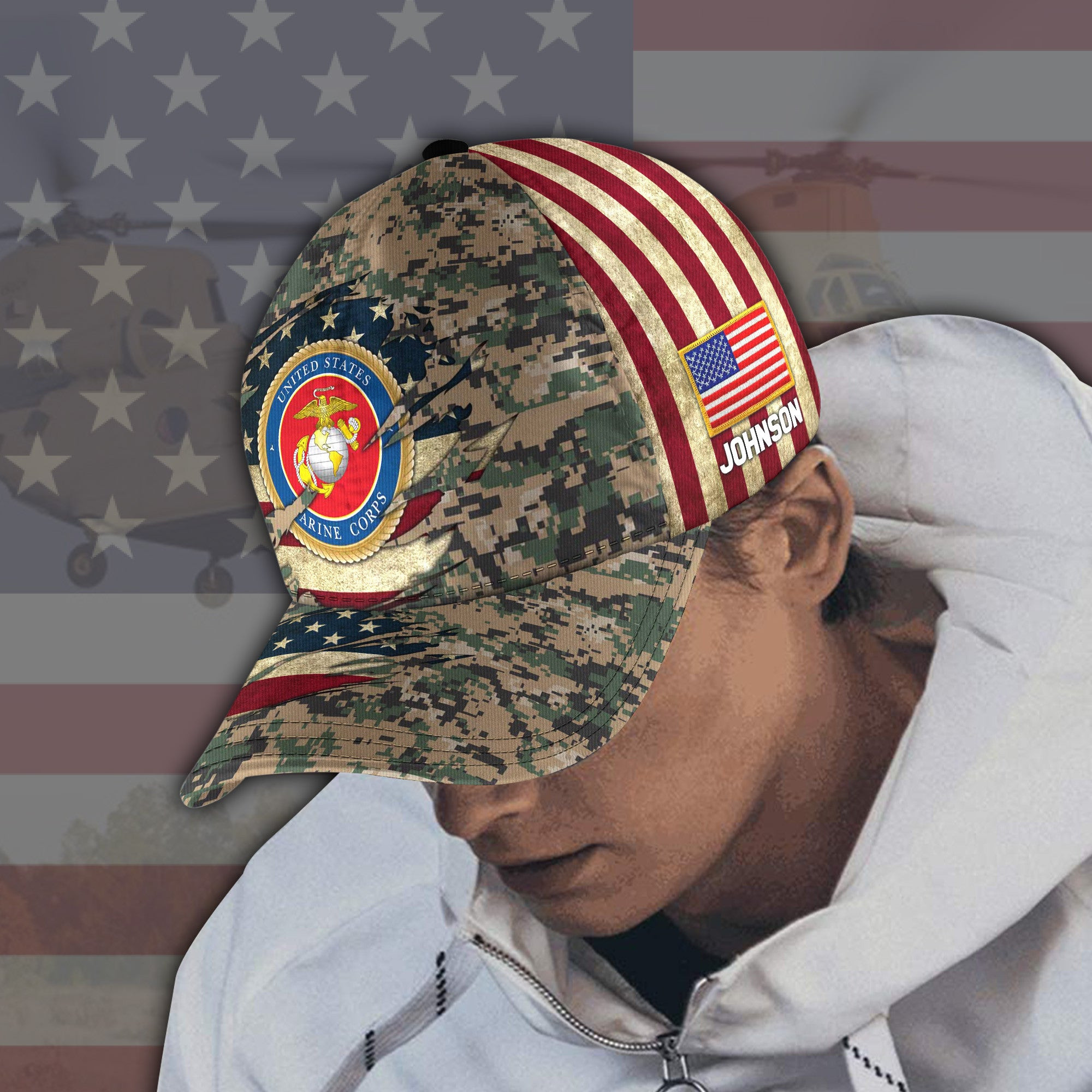 Adeenyc US Military Veteran Classic Cap, Personalized Classic Cap For Veteran Trucker Hats Custom Hats Gifts For Men & Women