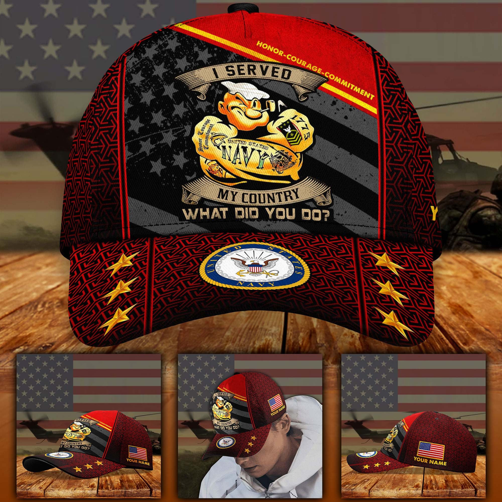 Adeenyc US Military Veteran Classic Cap, Personalized Classic Cap For Veteran Trucker Hats Custom Hats Gifts For Men & Women
