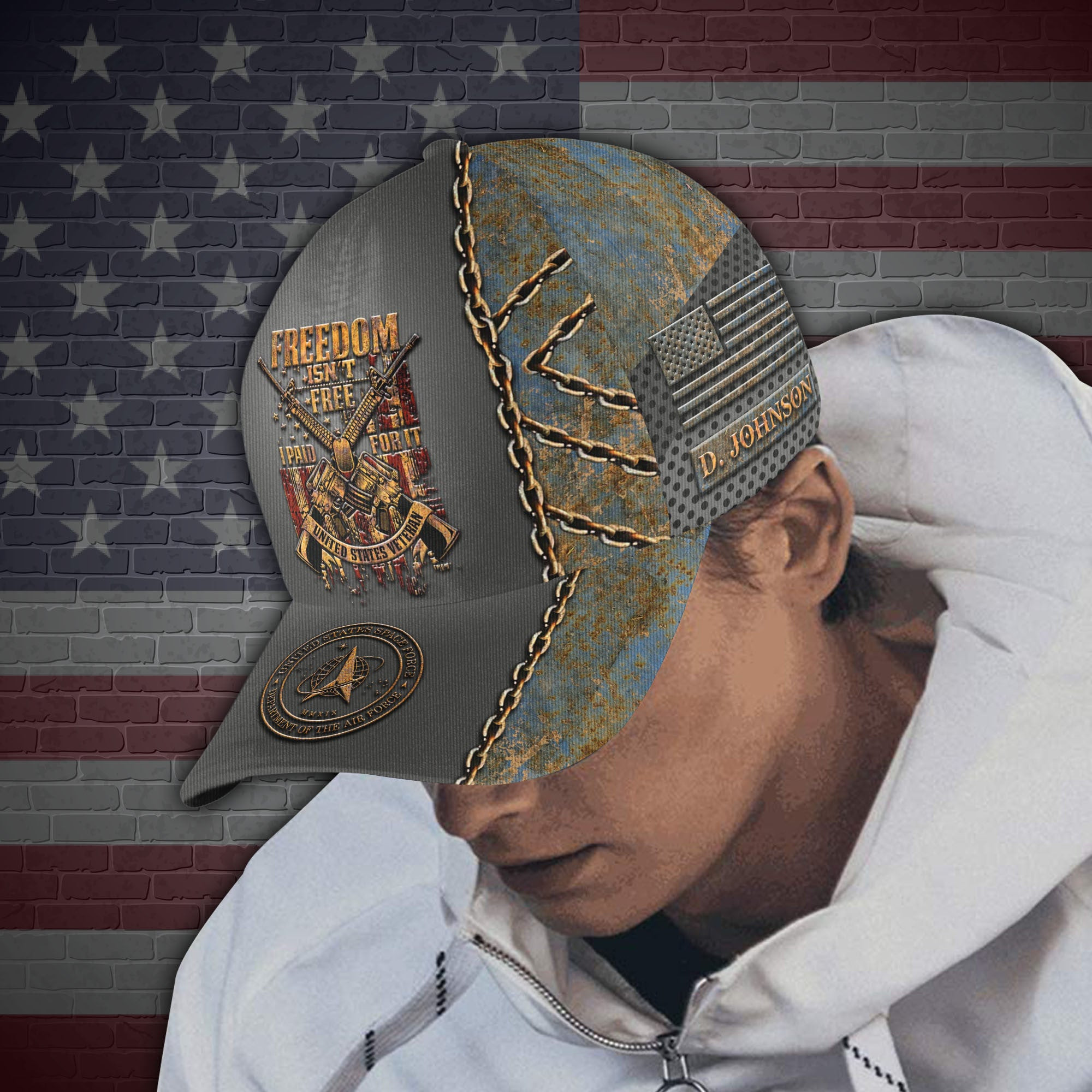 Adeenyc US Military Veteran Classic Cap, Personalized Classic Cap For Veteran Trucker Hats Custom Hats Gifts For Men & Women