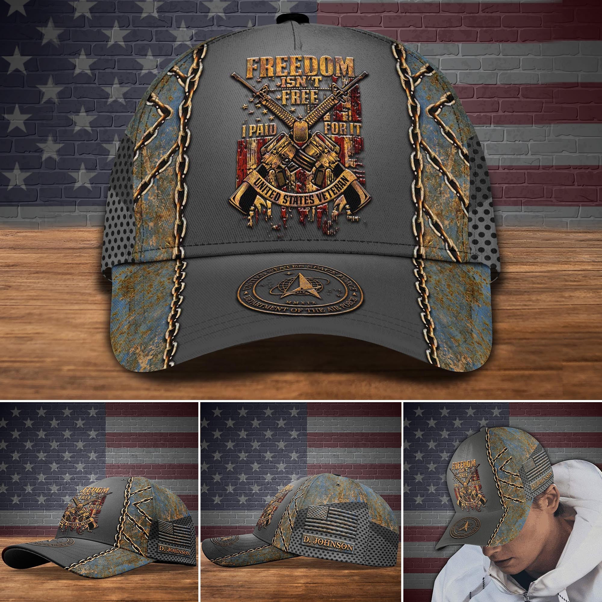 Adeenyc US Military Veteran Classic Cap, Personalized Classic Cap For Veteran Trucker Hats Custom Hats Gifts For Men & Women