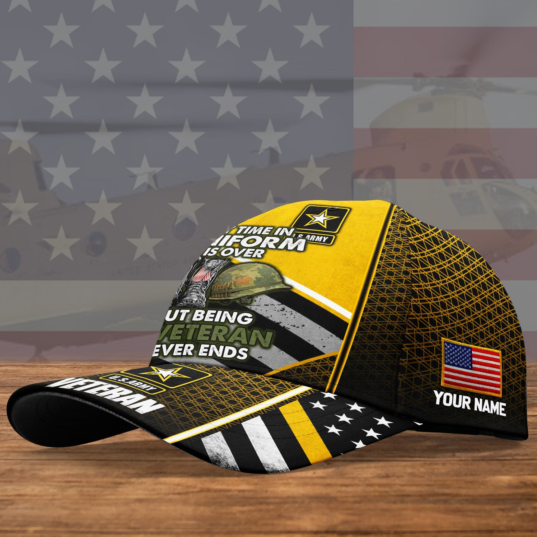 Adeenyc US Military Veteran Classic Cap, Personalized Classic Cap For Veteran Trucker Hats Custom Hats Gifts For Men & Women