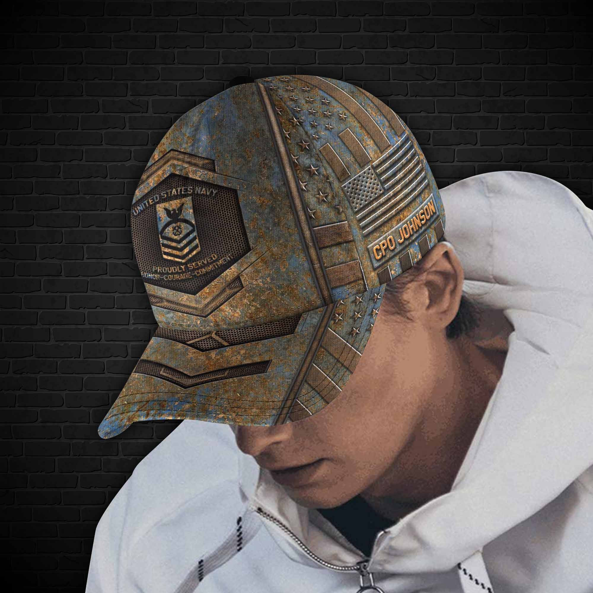 Adeenyc US Military Veteran Classic Cap, Personalized Classic Cap For Veteran Trucker Hats Custom Hats Gifts For Men & Women