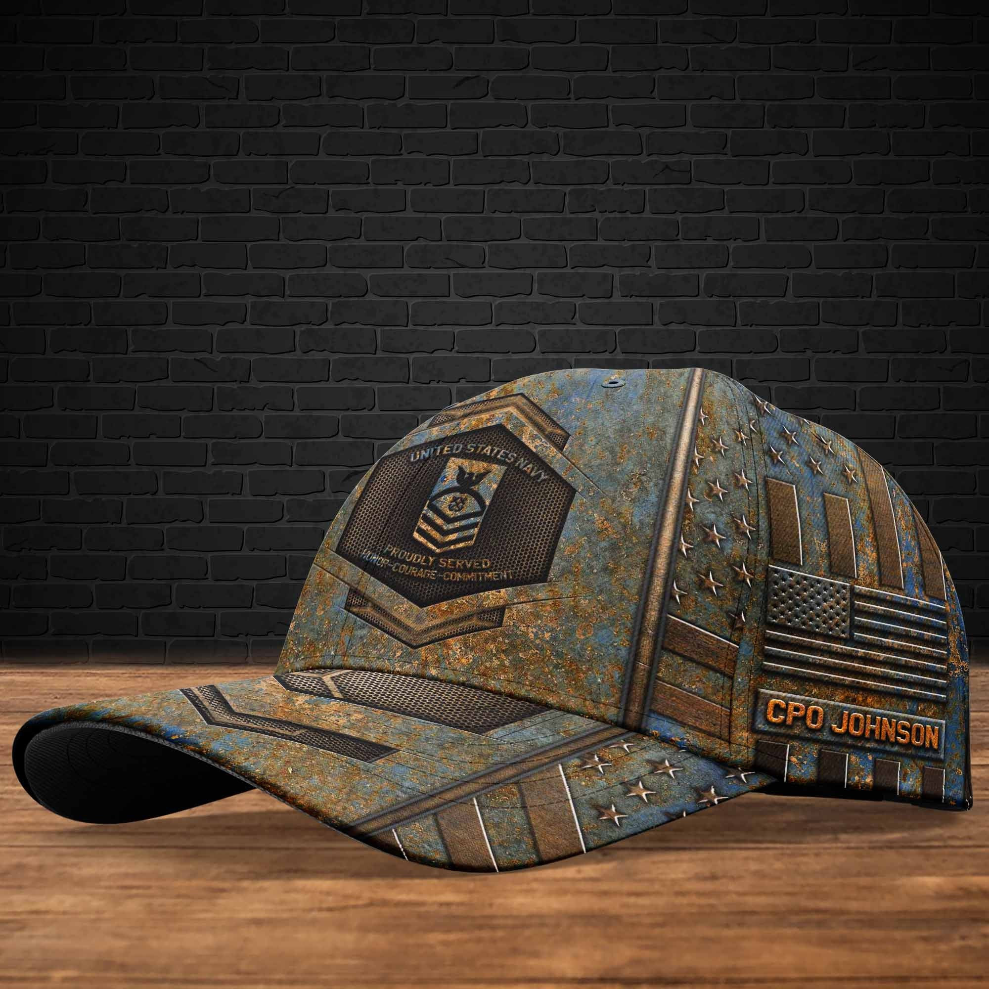 Adeenyc US Military Veteran Classic Cap, Personalized Classic Cap For Veteran Trucker Hats Custom Hats Gifts For Men & Women