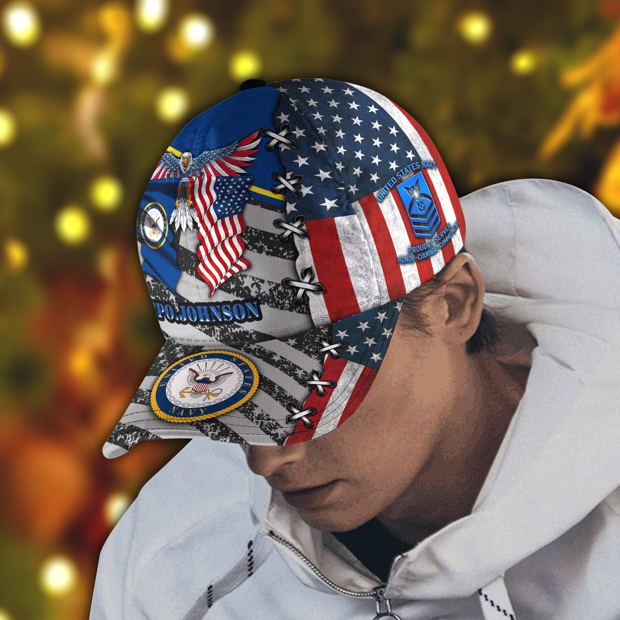 Adeenyc US Military Veteran Classic Cap, Personalized Classic Cap For Veteran Trucker Hats Custom Hats Gifts For Men & Women