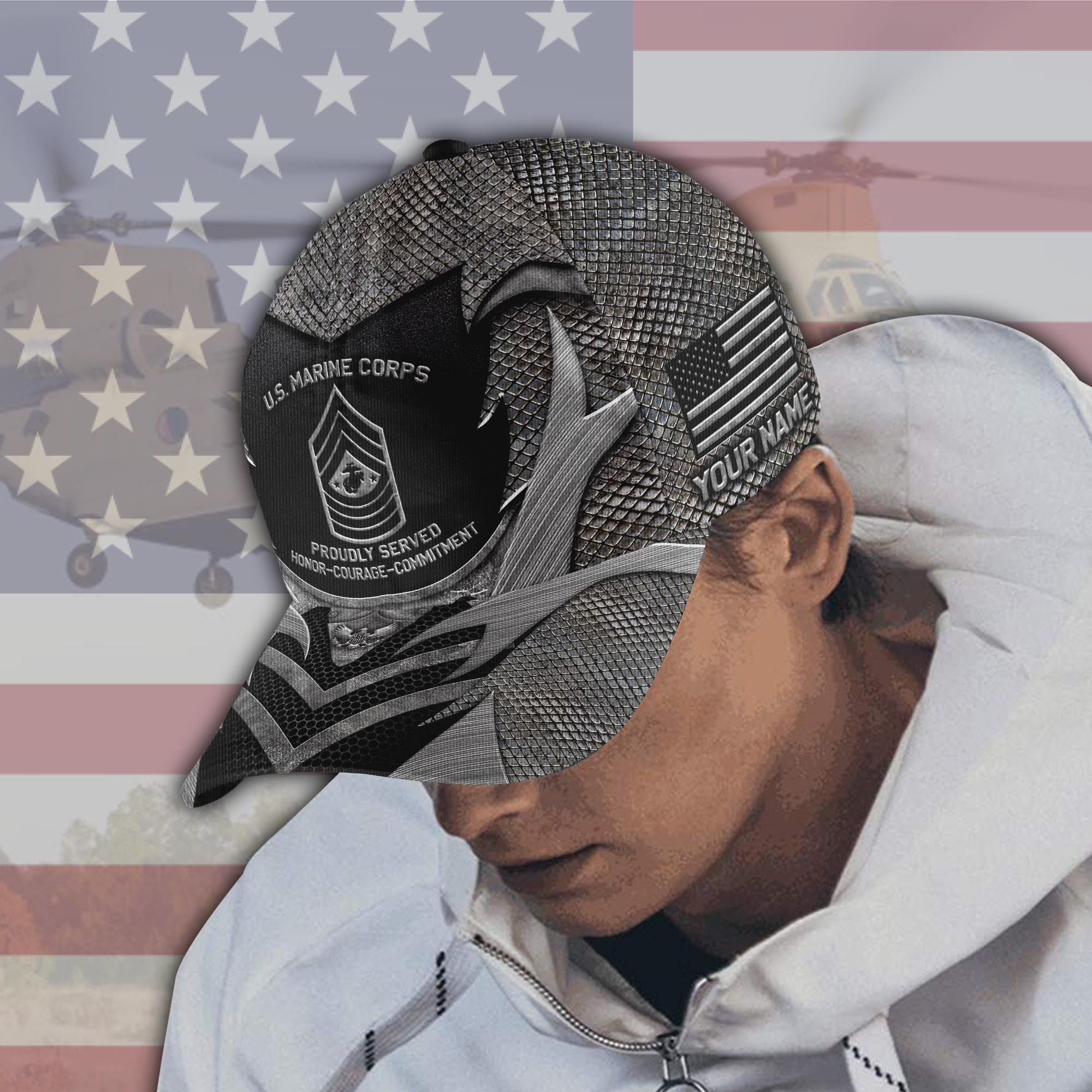 Adeenyc US Military Veteran Classic Cap, Personalized Classic Cap For Veteran Trucker Hats Custom Hats Gifts For Men & Women