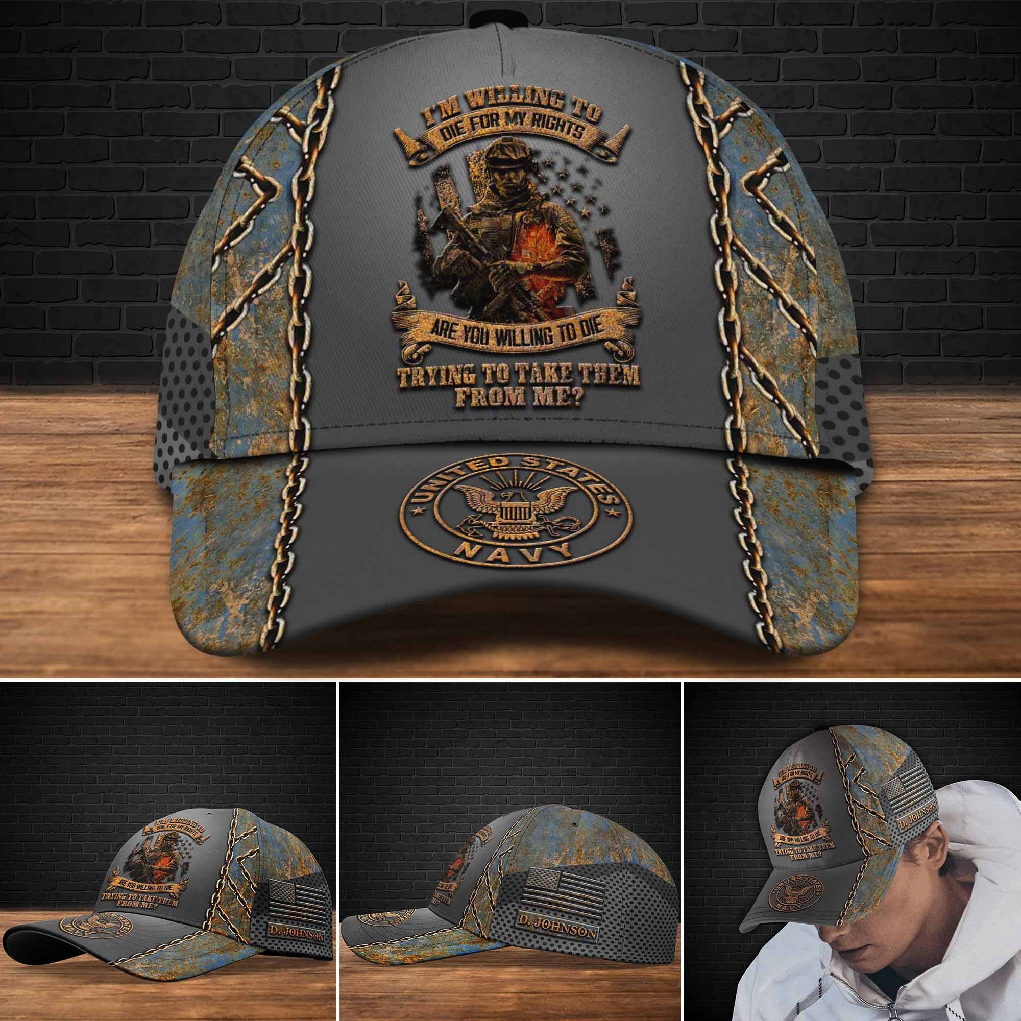 Adeenyc US Military Veteran Classic Cap, Personalized Classic Cap For Veteran Trucker Hats Custom Hats Gifts For Men & Women