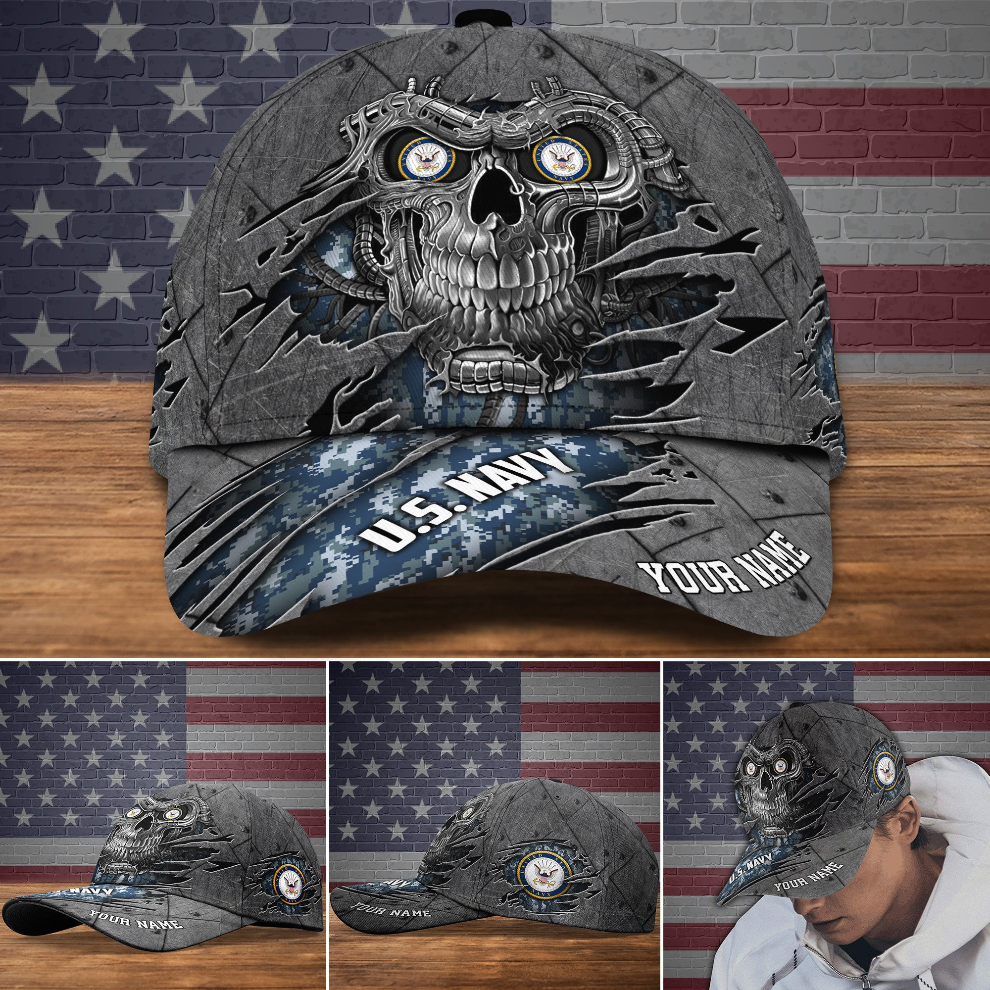 Adeenyc US Military Veteran Classic Cap, Personalized Classic Cap For Veteran Trucker Hats Custom Hats Gifts For Men & Women