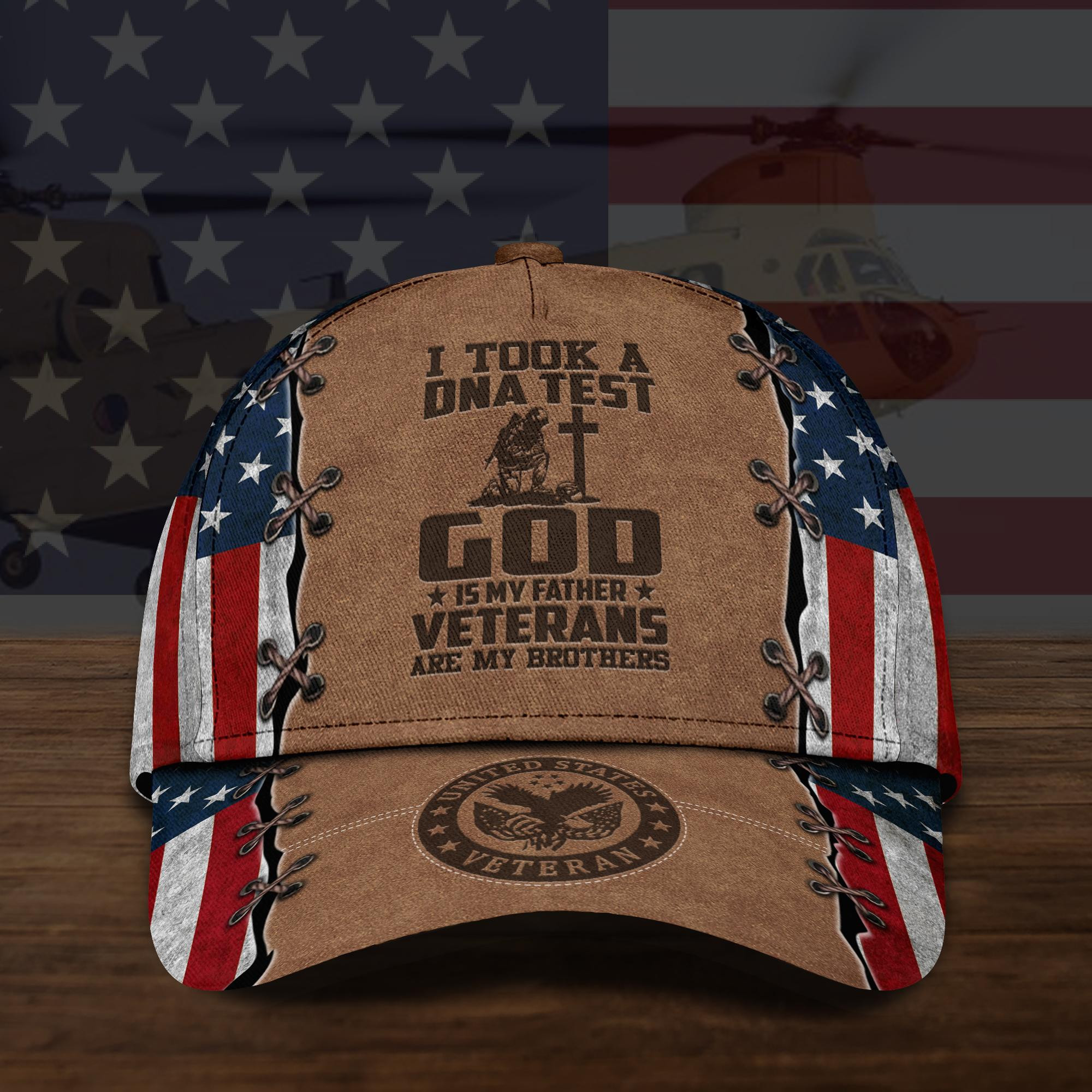 Adeenyc US VETERAN US Military I Took A DNA Test Custom Your Cap Trucker Hats Custom Hats Gifts For Men & Women