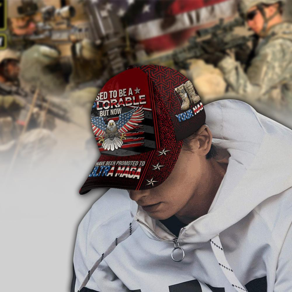 Adeenyc Veteran Cap Custom Name, I Used To Be A Deplorable , Gift For Veterans Trucker Hats Custom Hats Gifts For Men & Women