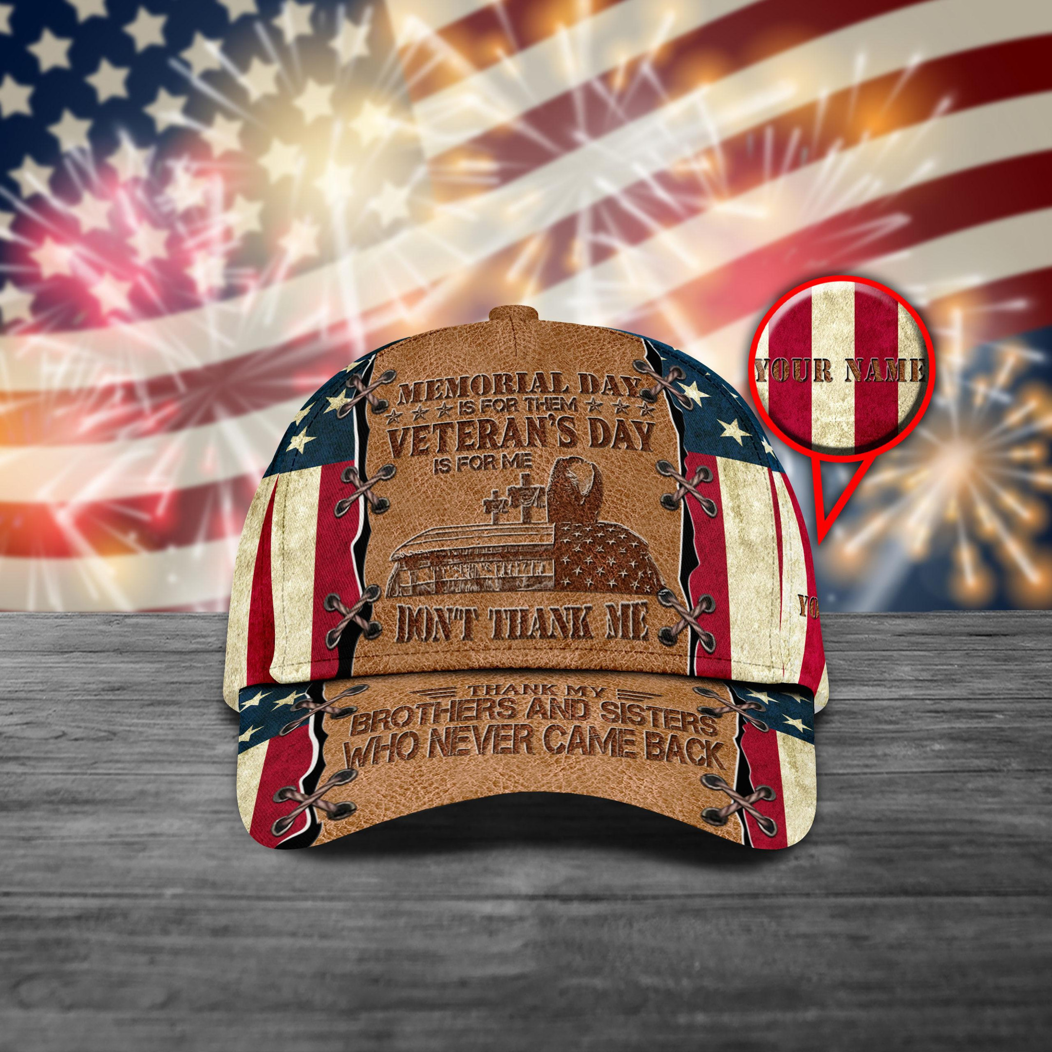 Adeenyc Veteran Cap Custom Name, Veteran Gifts, Memorial Day Trucker Hats Custom Hats Gifts For Men & Women