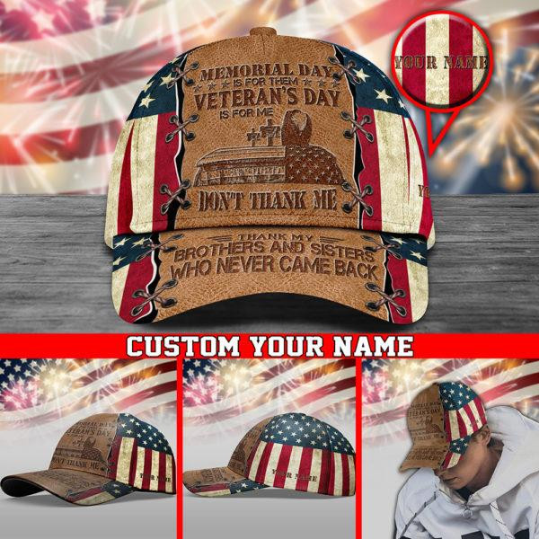 Adeenyc Veteran Cap Custom Name, Veteran Gifts, Memorial Day Trucker Hats Custom Hats Gifts For Men & Women
