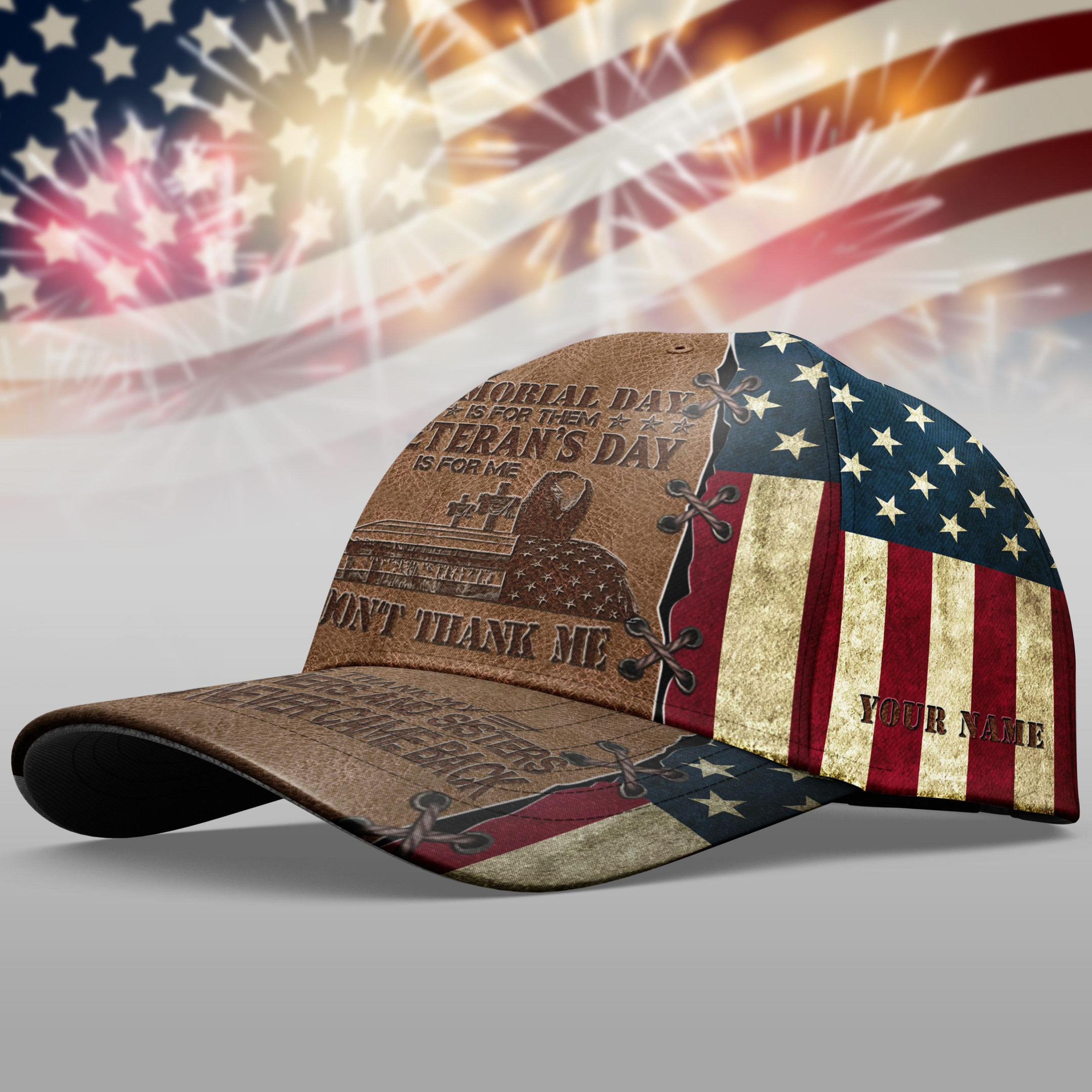 Adeenyc Veteran Cap Custom Name, Veteran Gifts, Memorial Day Trucker Hats Custom Hats Gifts For Men & Women