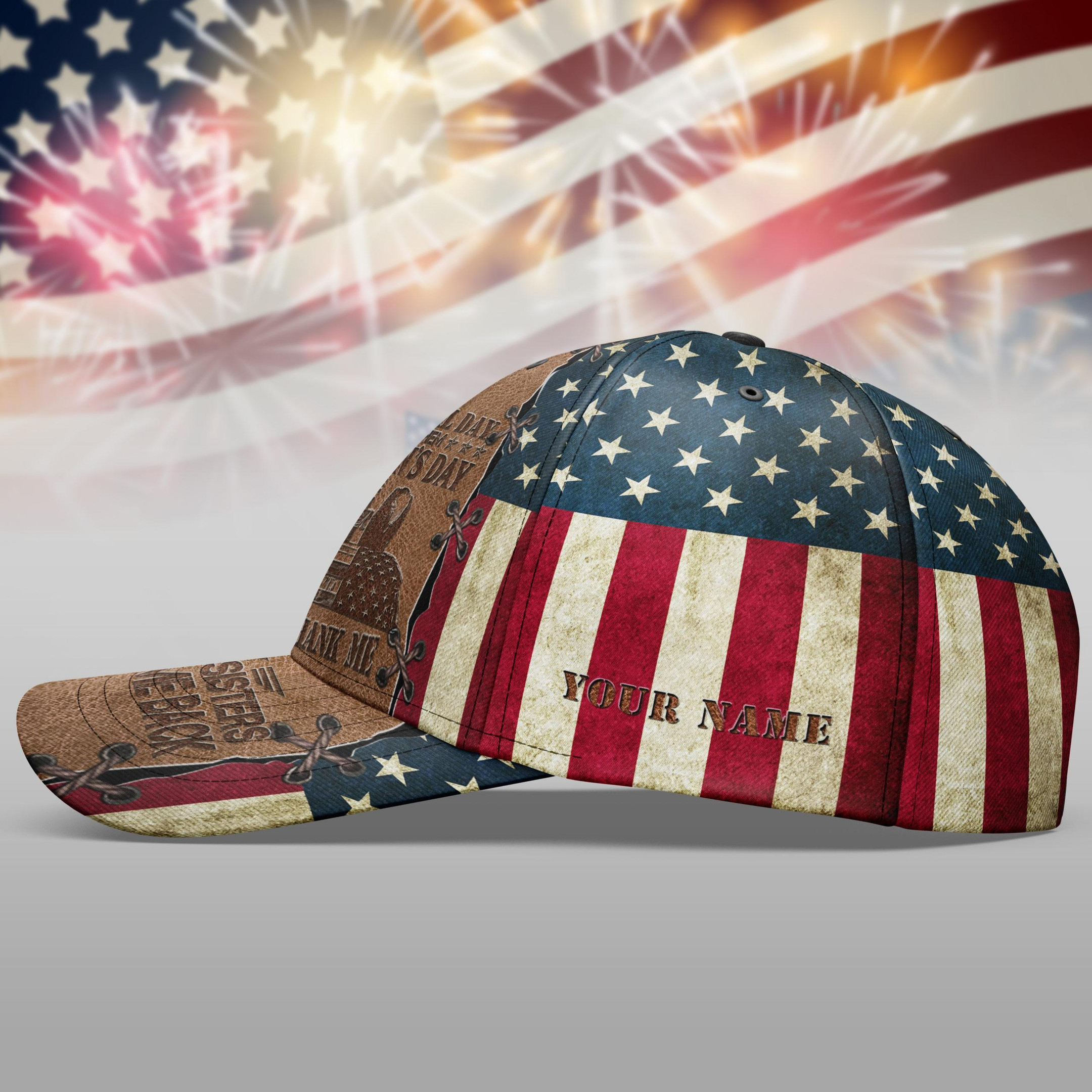 Adeenyc Veteran Cap Custom Name, Veteran Gifts, Memorial Day Trucker Hats Custom Hats Gifts For Men & Women